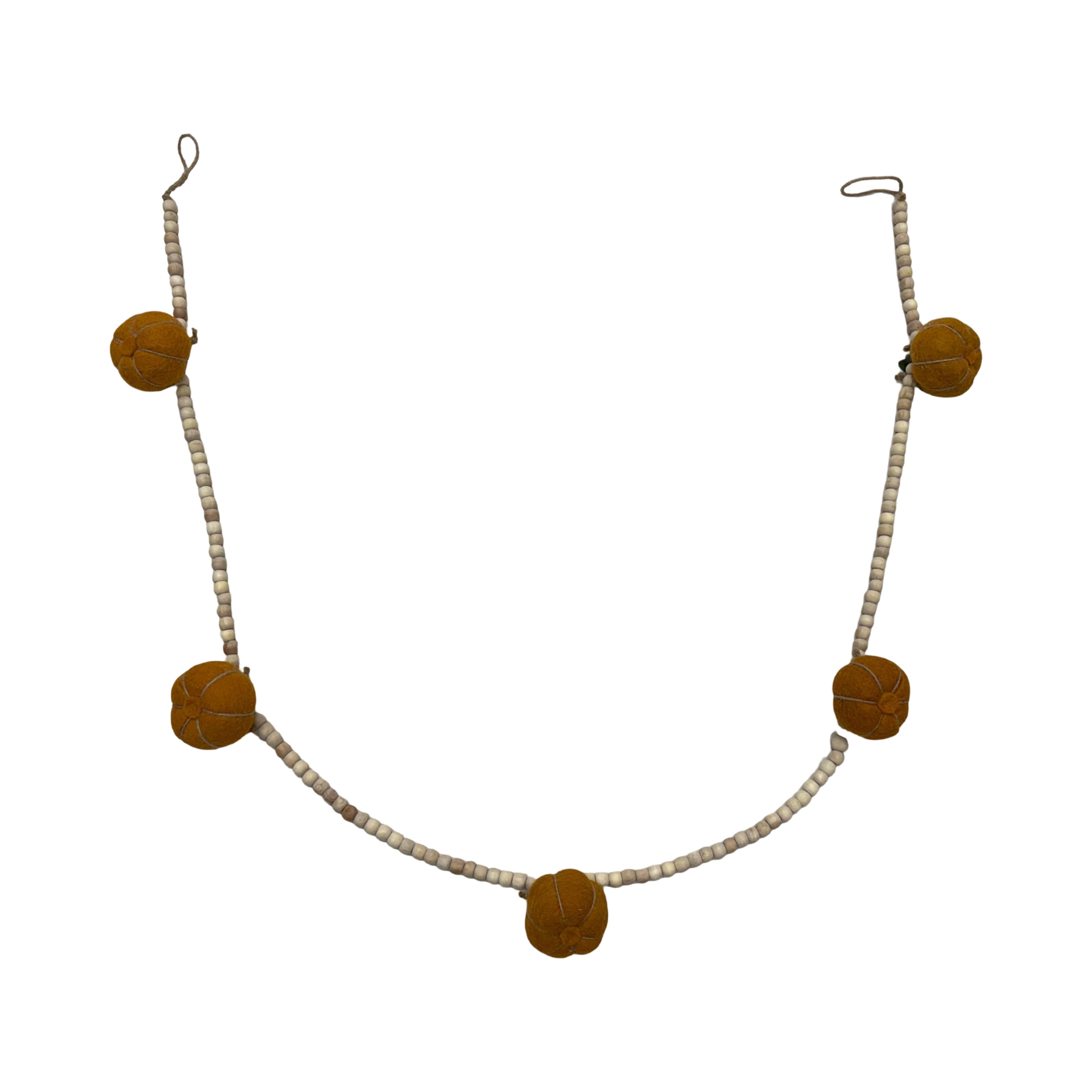 6ft. Wool Pumpkin & Wood Bead Garland by Ashland®