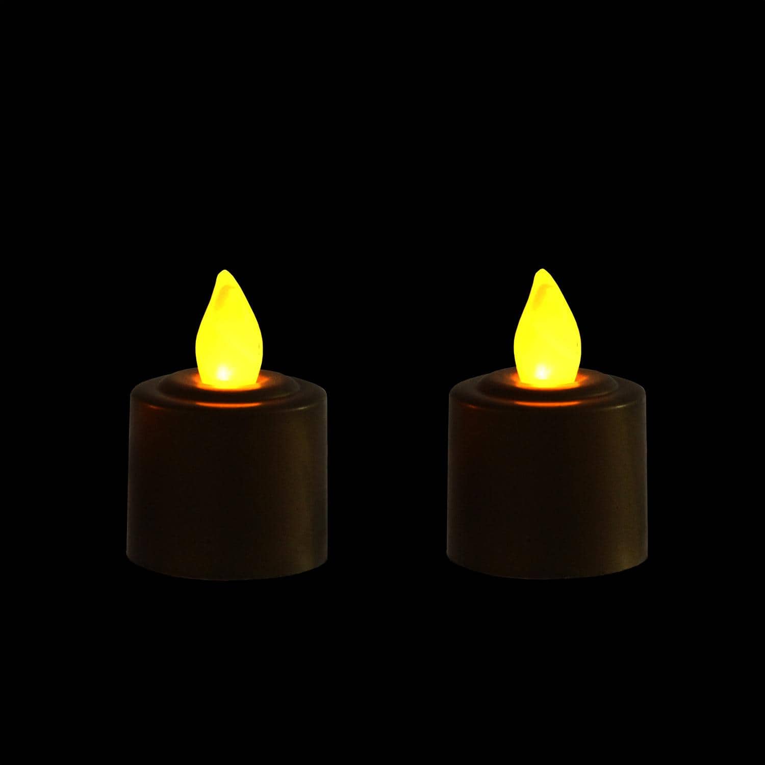 2.25" Gold & Amber LED Flickering Votive Candle Set
