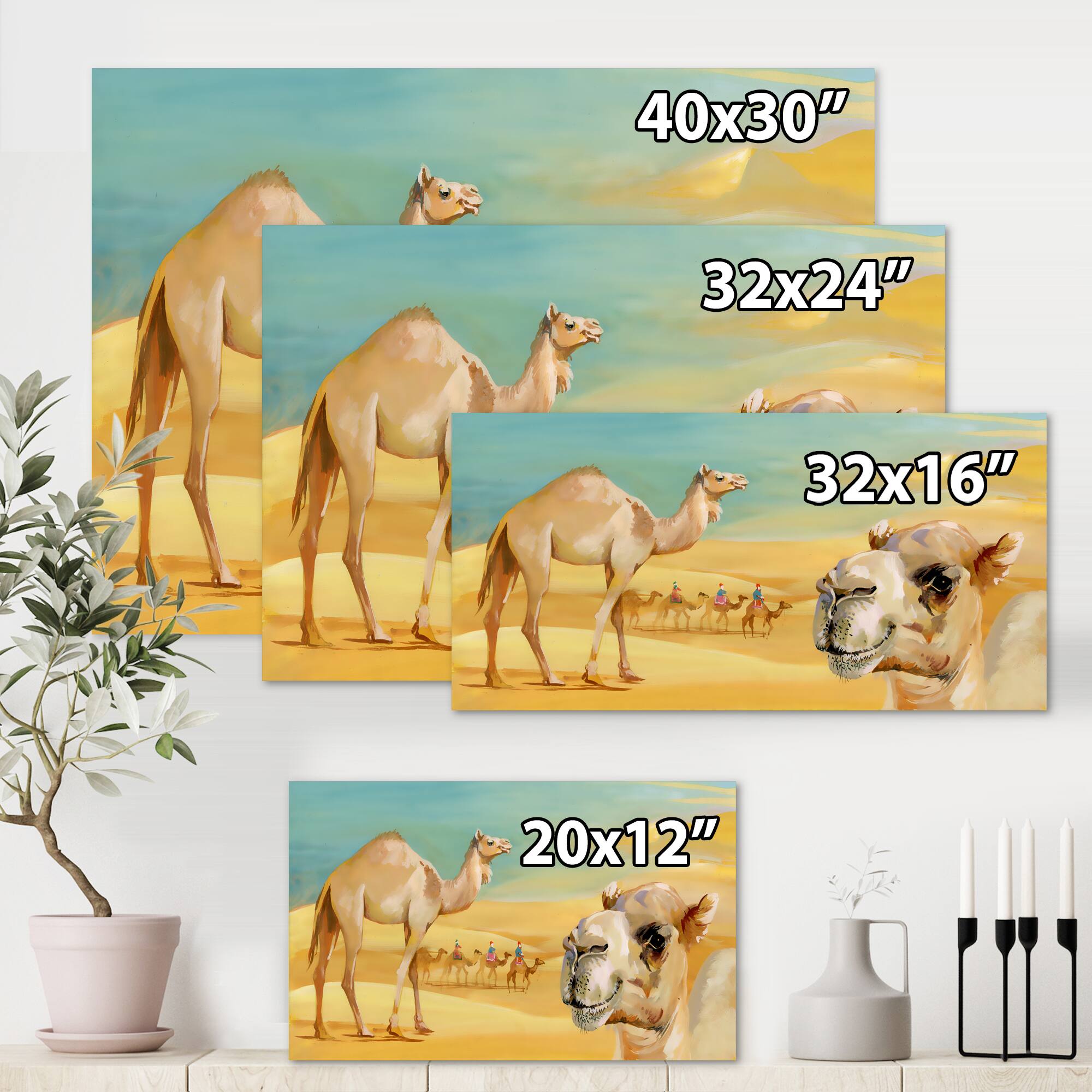 Designart - Camels In The Desert