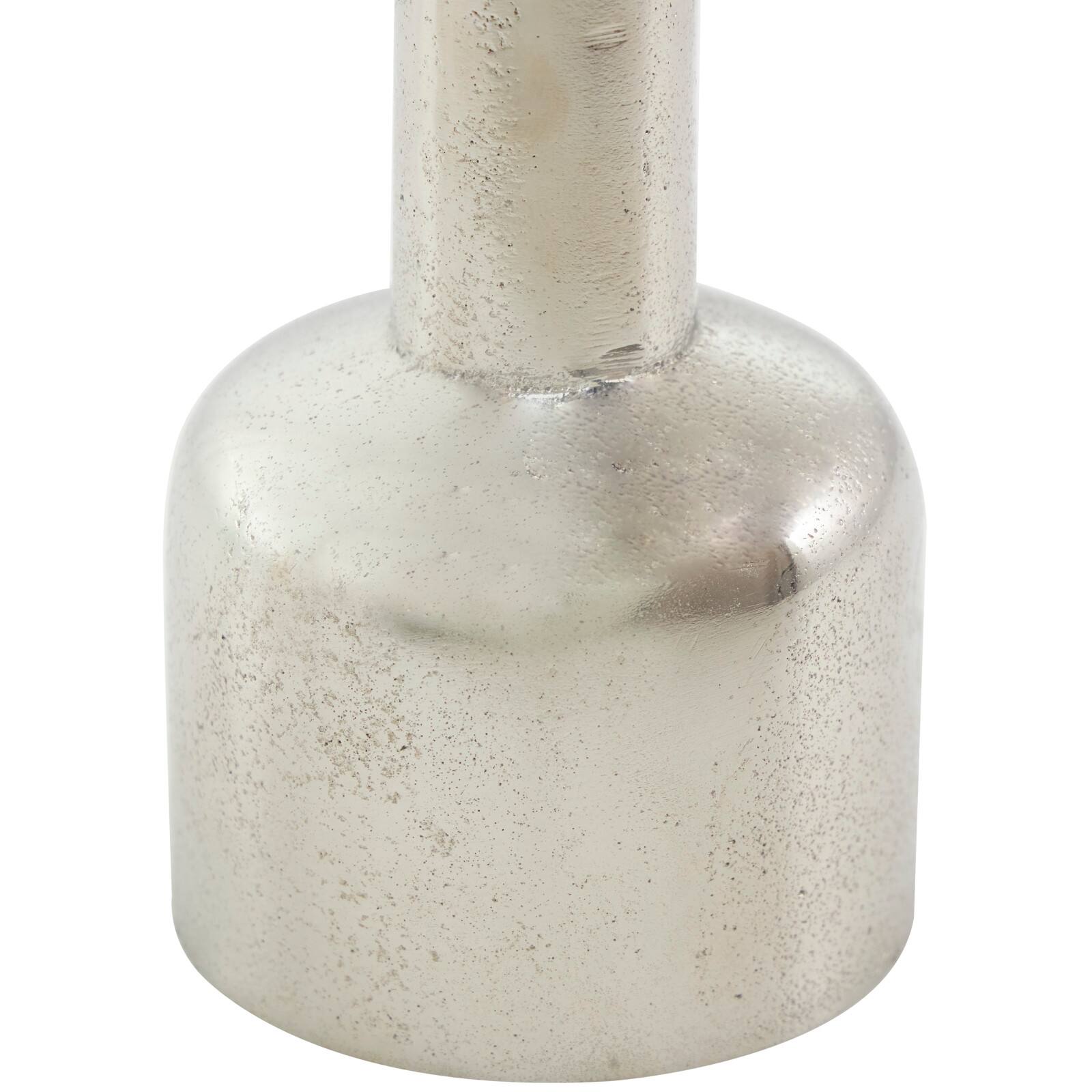 Silver Aluminum Taper Candle Holder with Rounded Bases Set