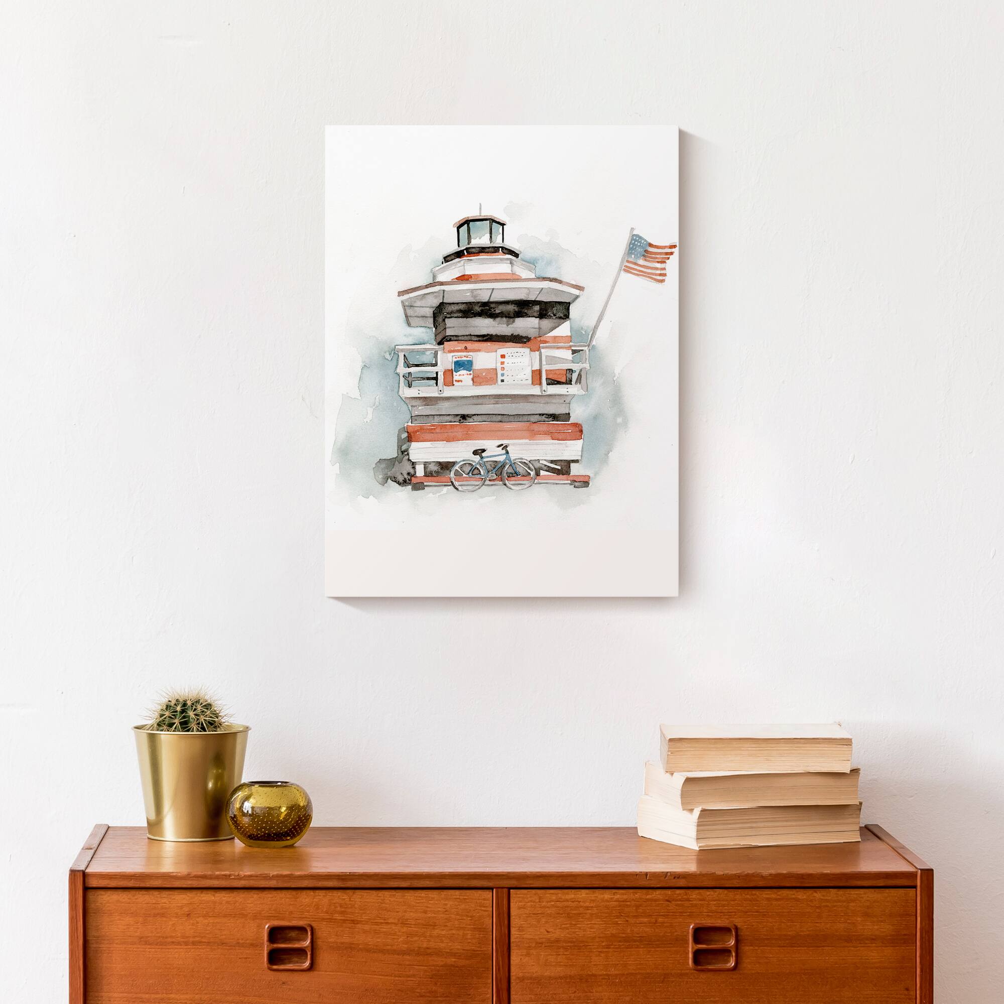 Life Guard Station 12" x 16" Canvas Wall Art
