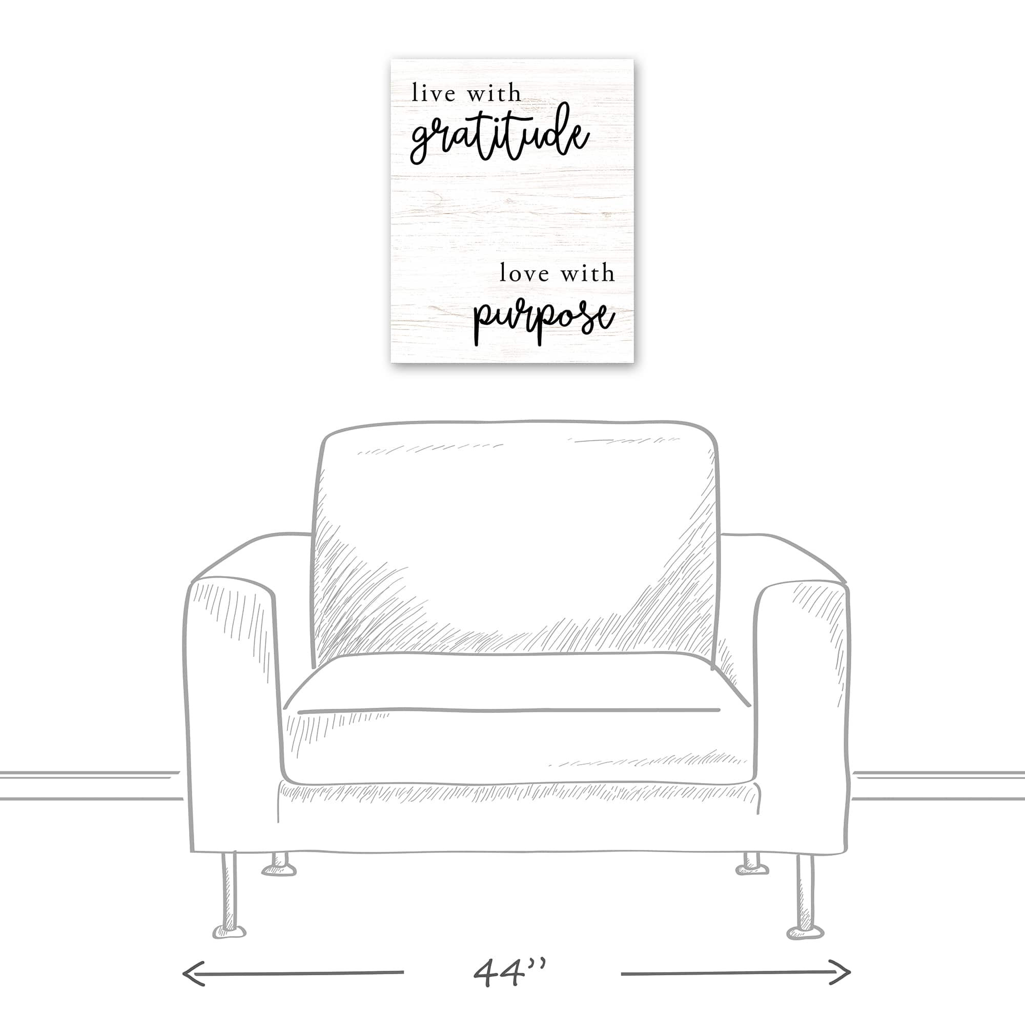 Live WIth Gratitude Love With Purpose 16" x 20" Canvas Wall Art