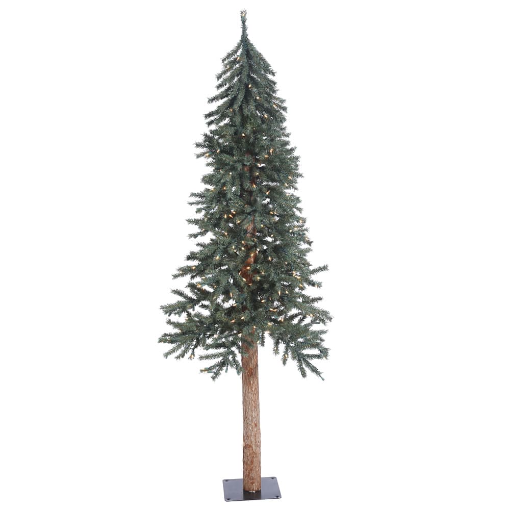 6ft. Pre-Lit Natural Bark Alpine Artificial Christmas Tree, Warm White Dura-Lit® LED Lights