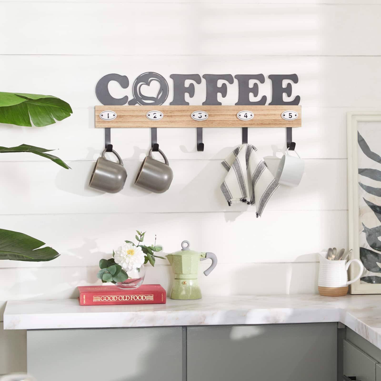 Brown Porcelain Farmhouse Wall Hook, 9" x 24" x 2"