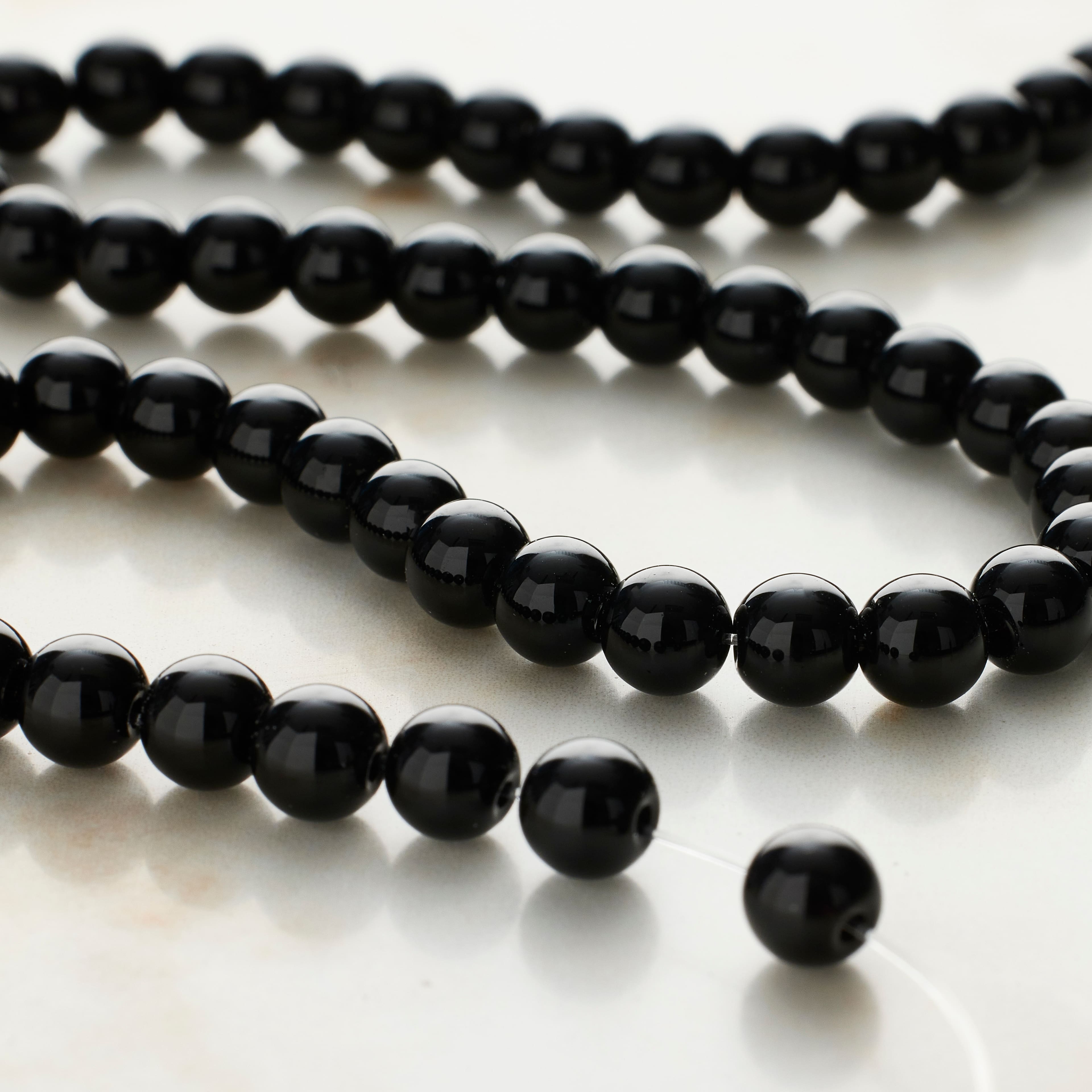 12 Pack: Black Jasper Round Beads, 6mm by Bead Landing™