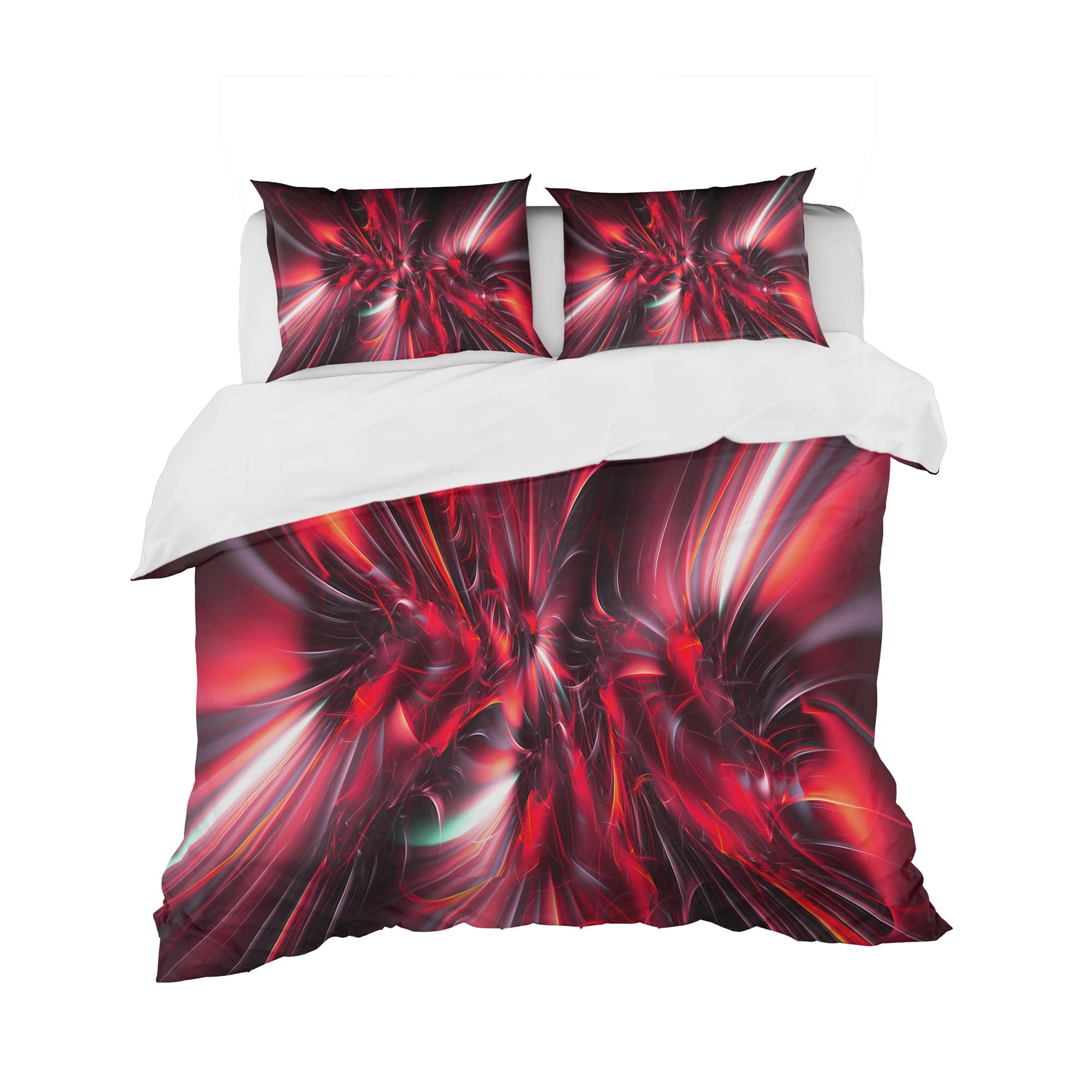 Designart 'Red Implosion' Modern & Contemporary Bedding Set