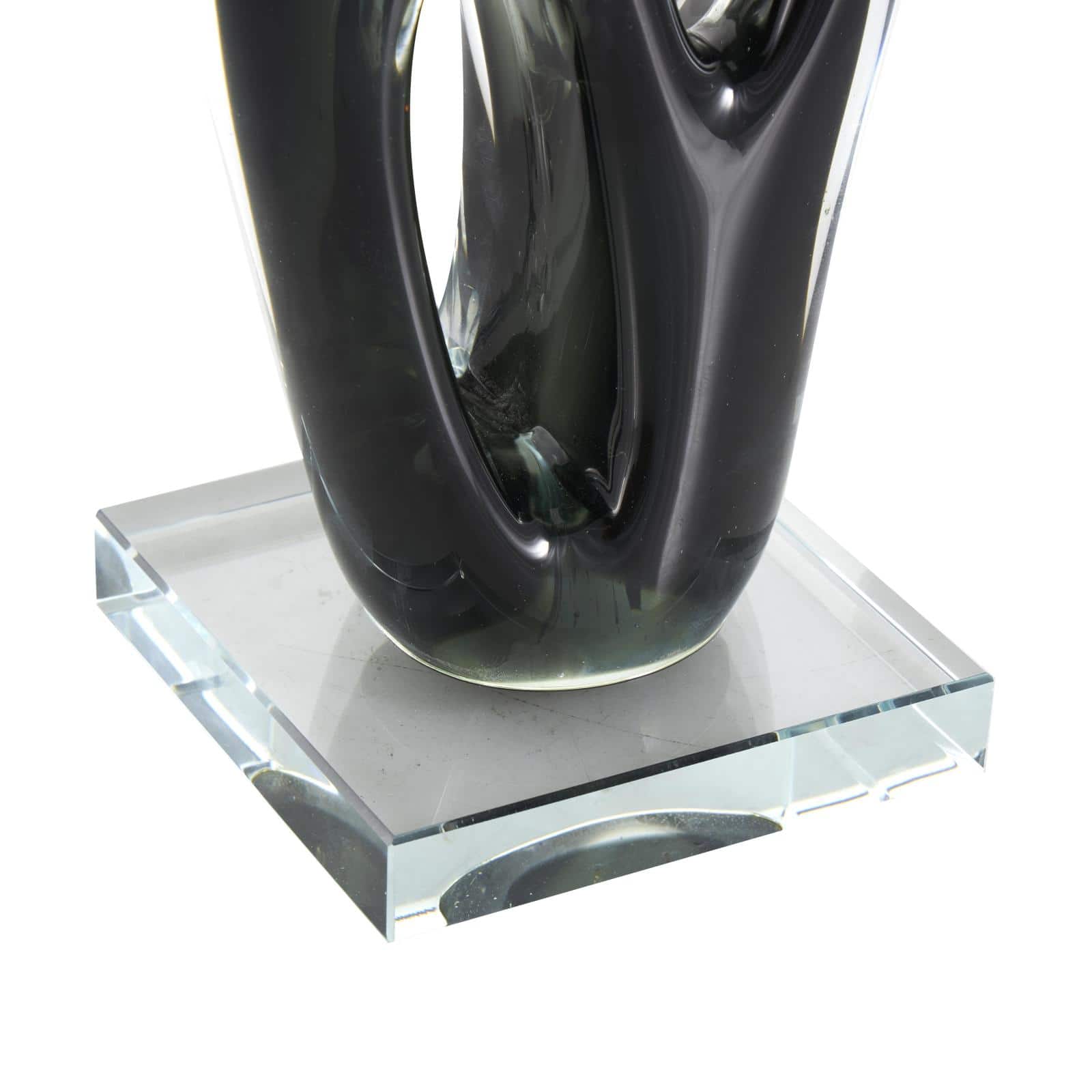 13" Black & Gold Abstract Curved Cutout Sculpture