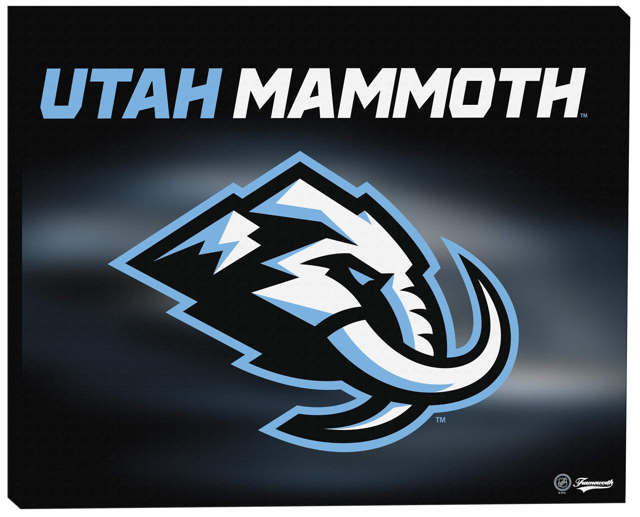 Utah Mammoth 16" x 20" Logo Canvas Stretched 20" x 16"