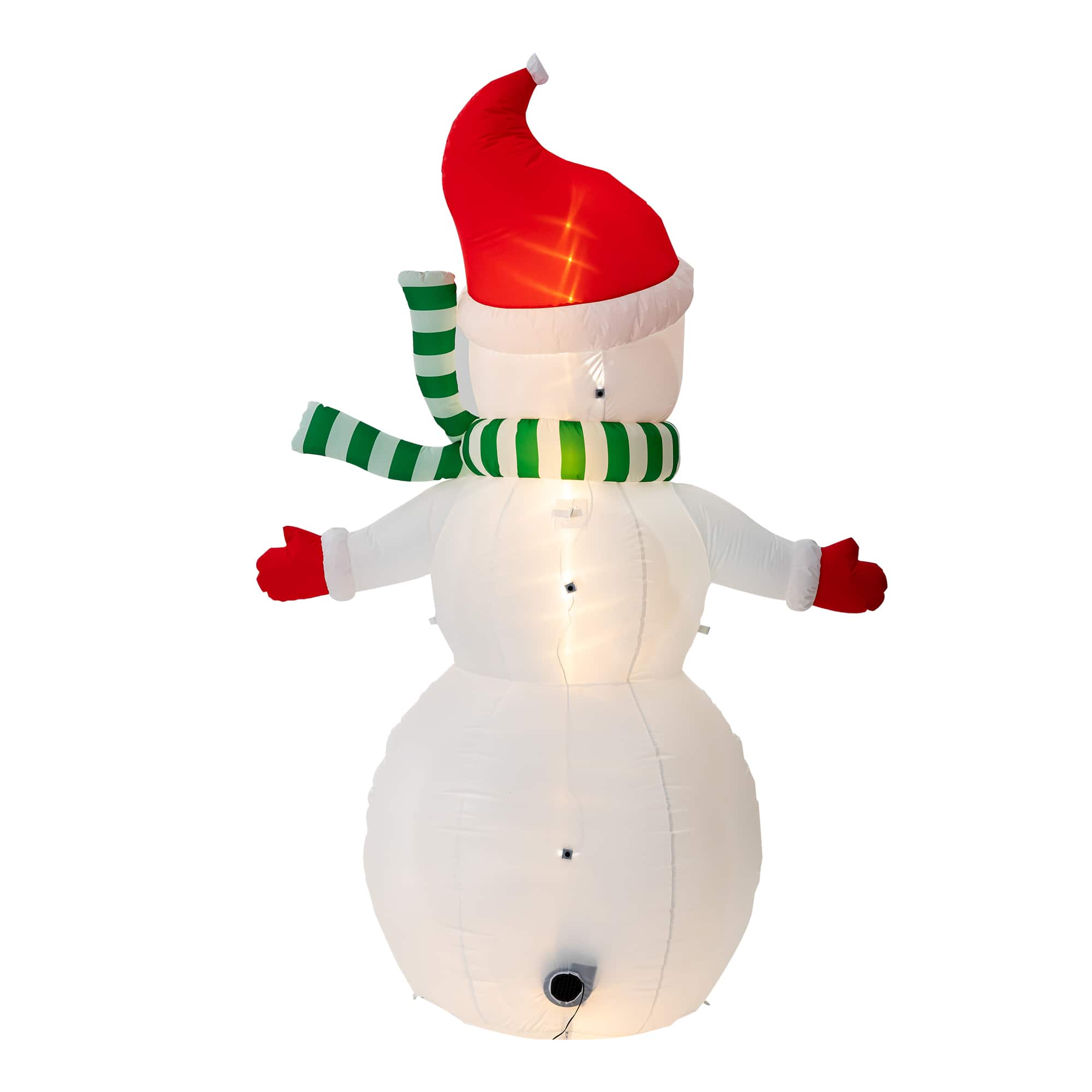 Glitzhome® 8ft. LED Lighted Icy Snowman Inflatable Décor