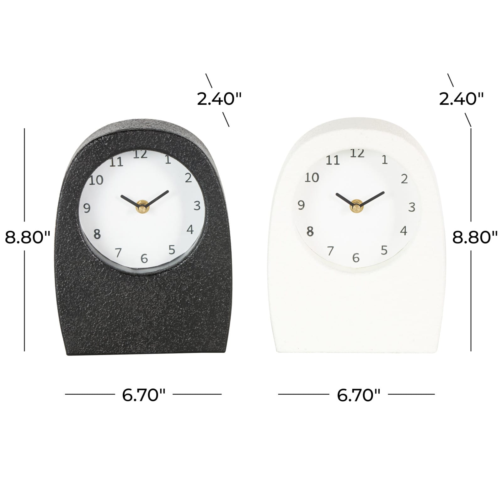 Black & White Wood Textured Decorative Clock Set