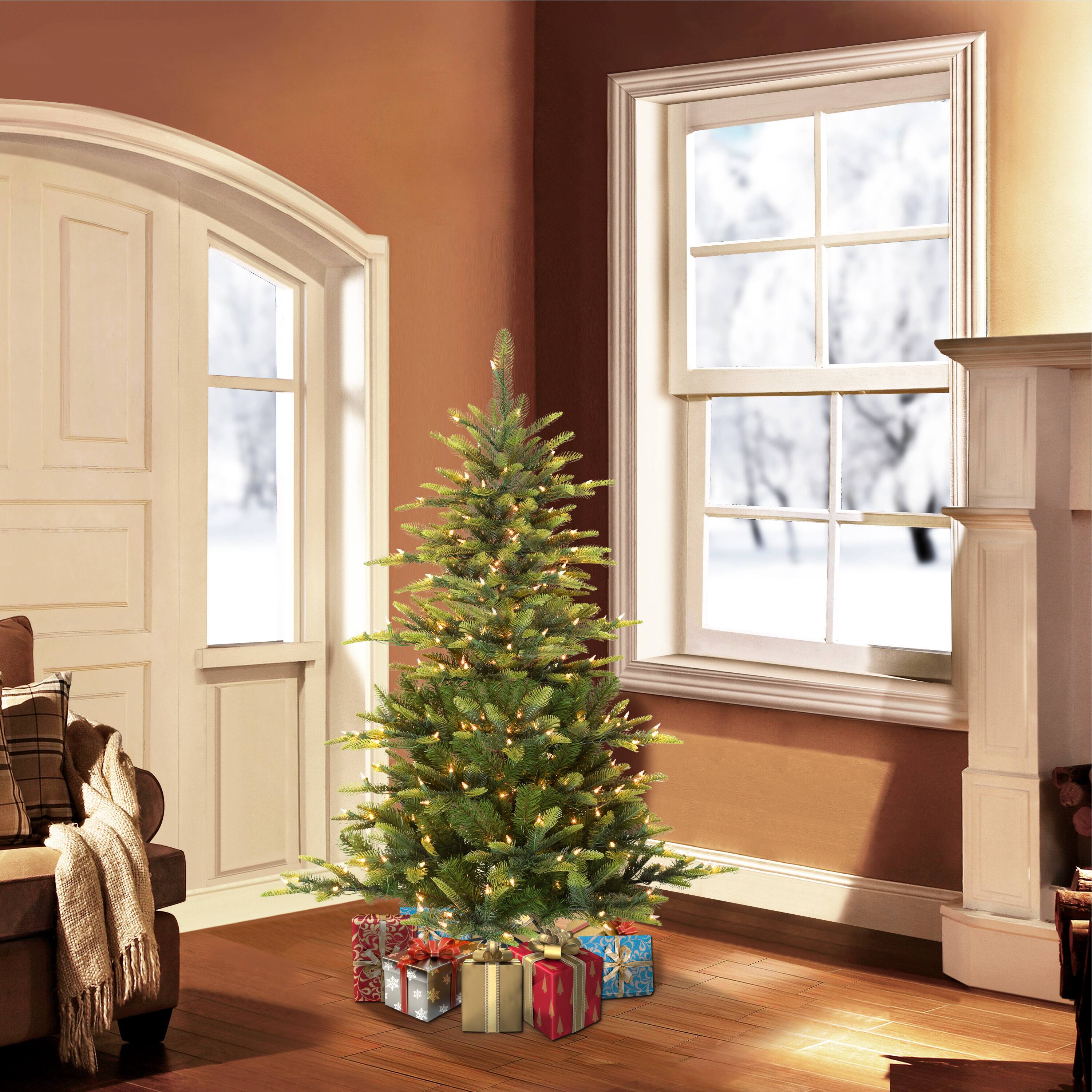6 Pack: 4.5ft. Pre-Lit Aspen Fir Artificial Christmas Tree, Clear Lights