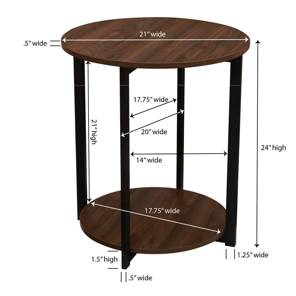 Household Essentials Jamestown 24" Round End Table