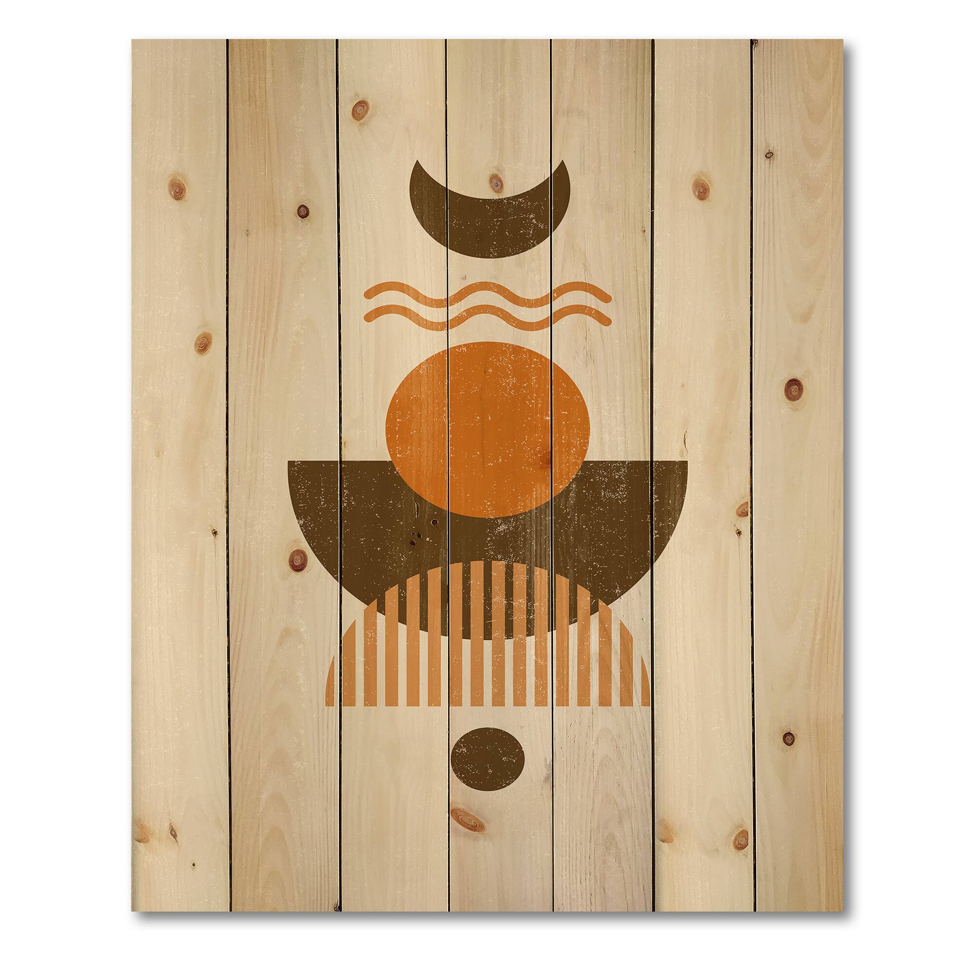 Designart - Abstract Sun and Moon In Earth Tones