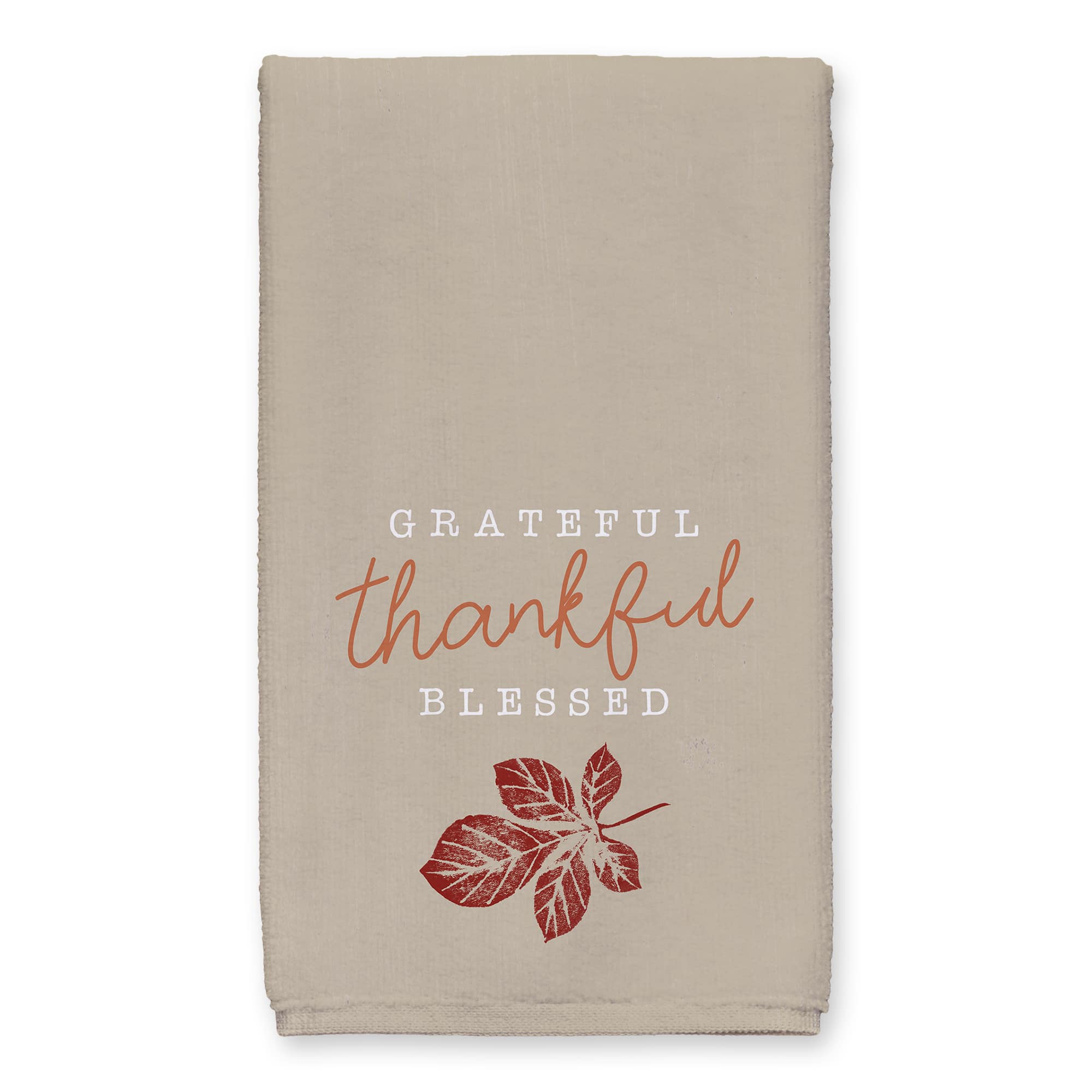 Grateful Thankful Leaf Tea Towel Set