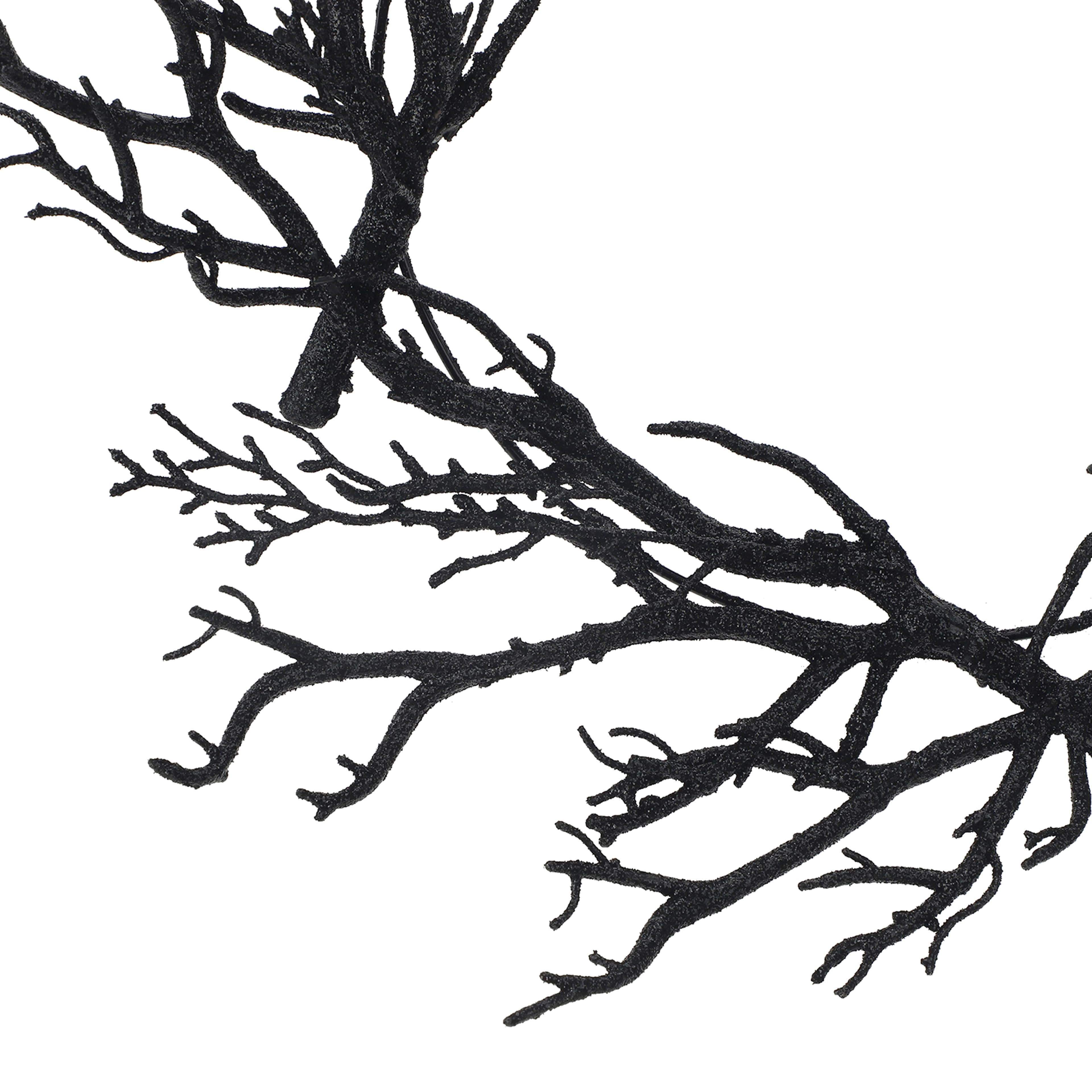 20" Black Glitter Twig Wreath by Ashland®