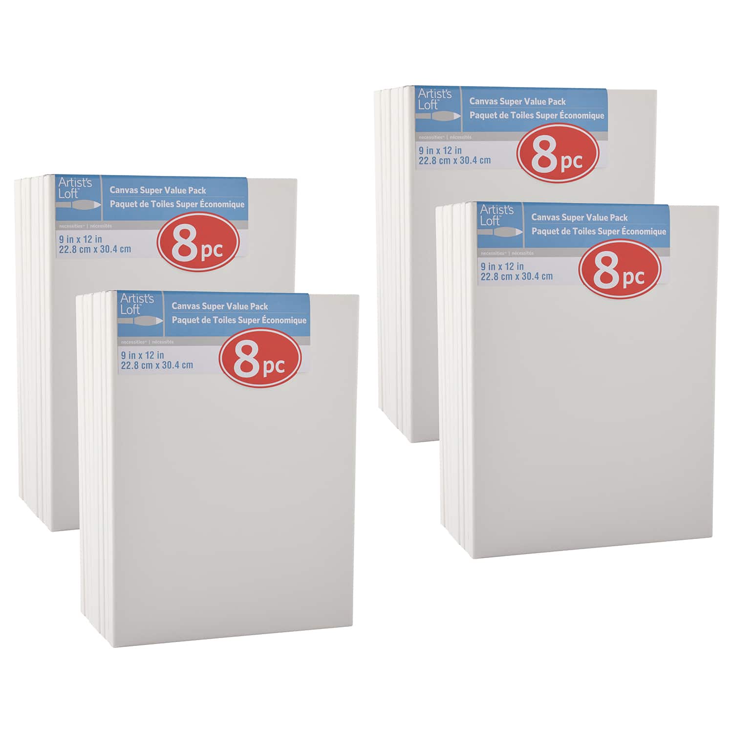 4 Packs: 8 ct. (32 total) 9" x 12" Super Value Canvas by Artist's Loft®