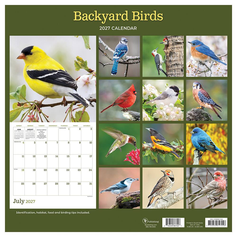 2027 Backyard Birds Wall Calendar