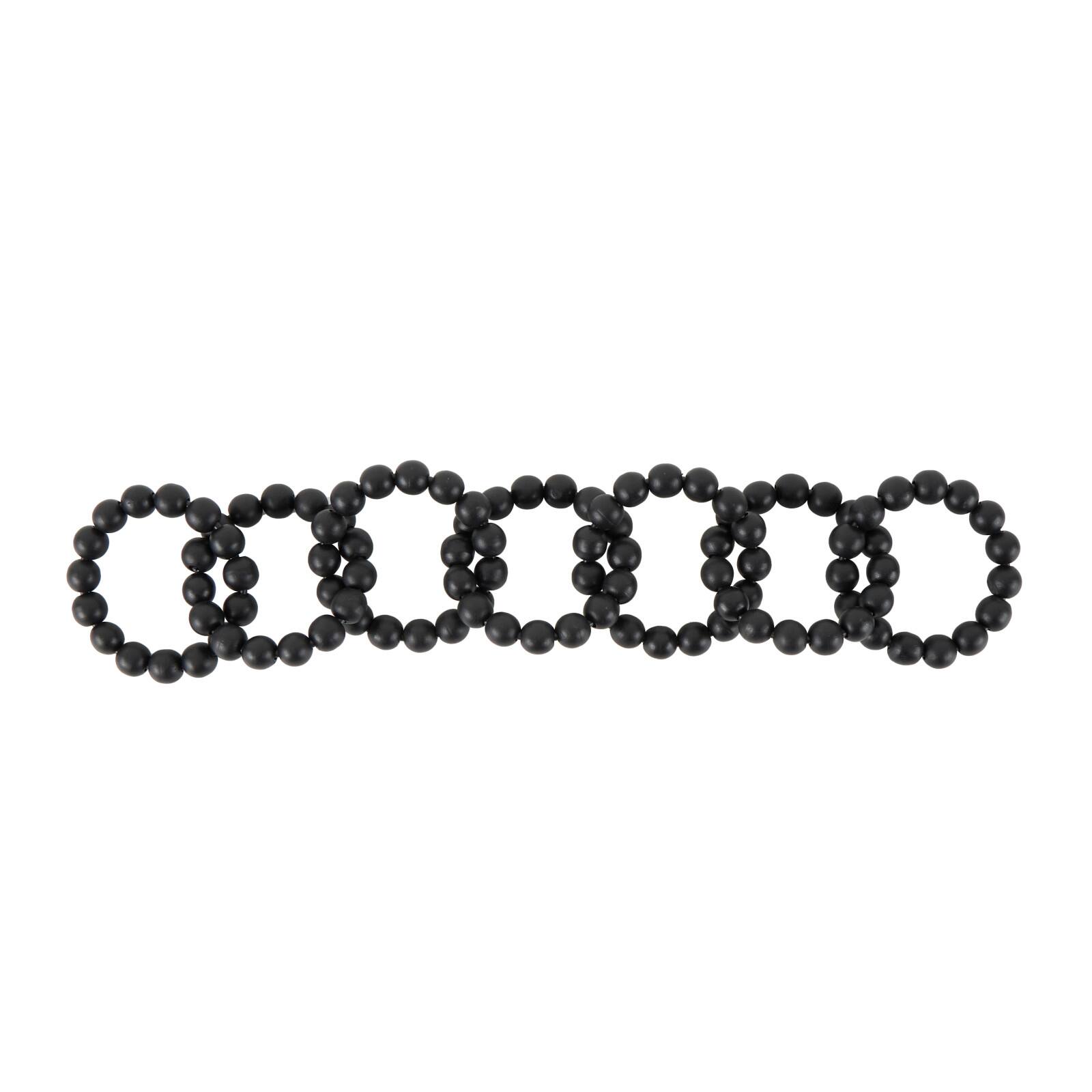 20" Black Wood Chain Beaded 8 Link Sculpture