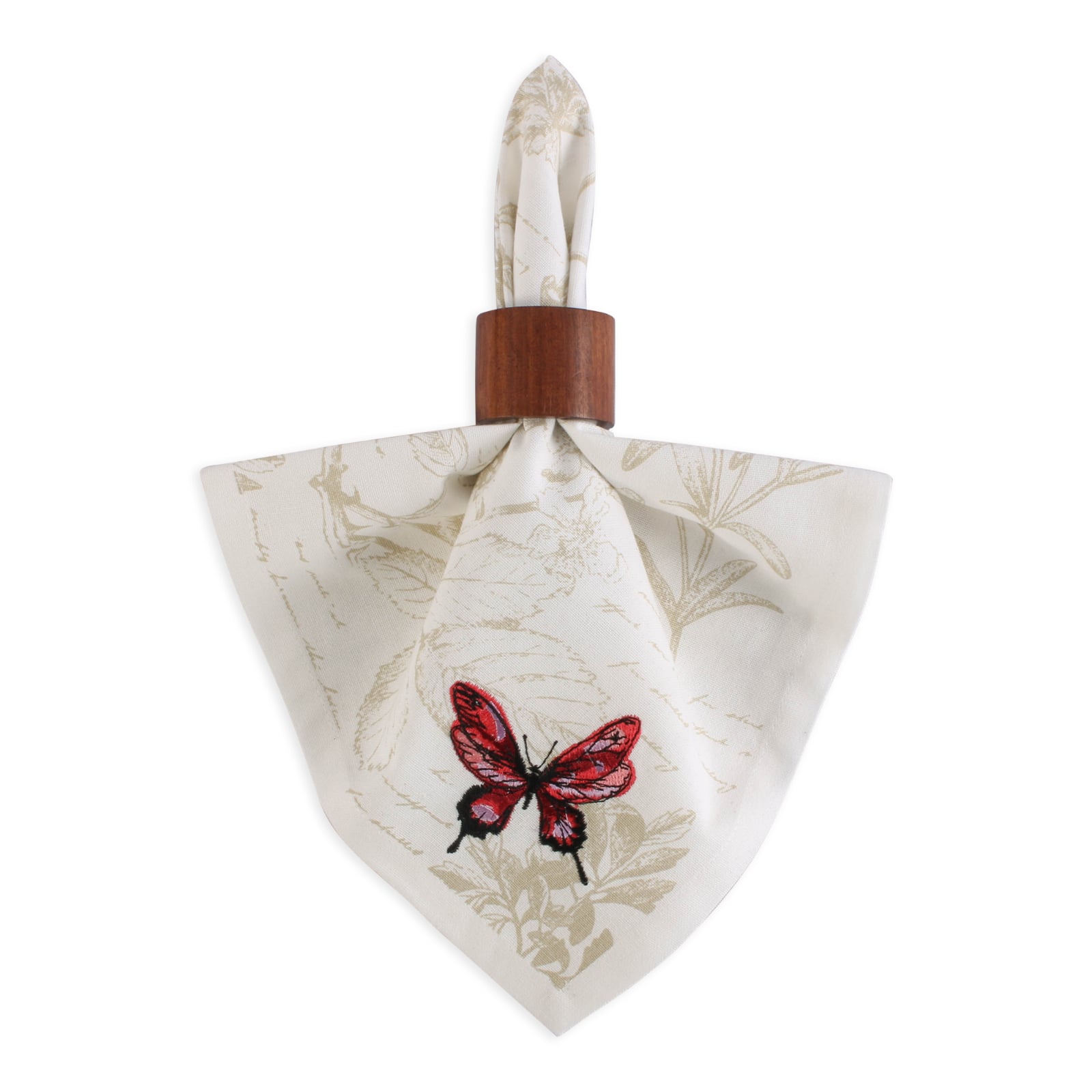 Botanical Butterfly Embroidered Napkin Set, 6ct.