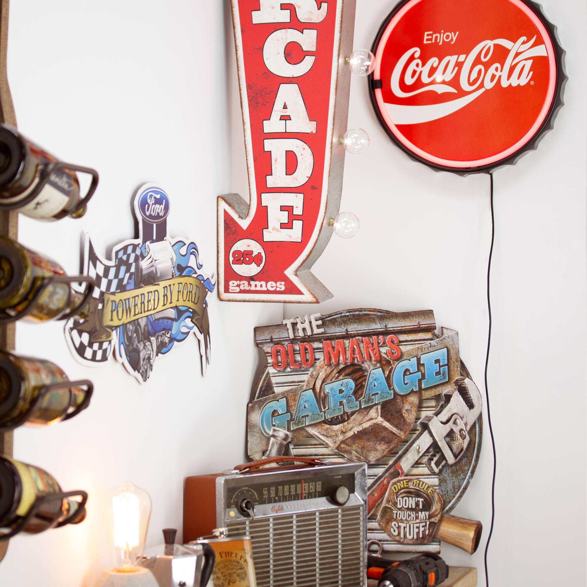 Powered by Ford Embossed Metal Sign