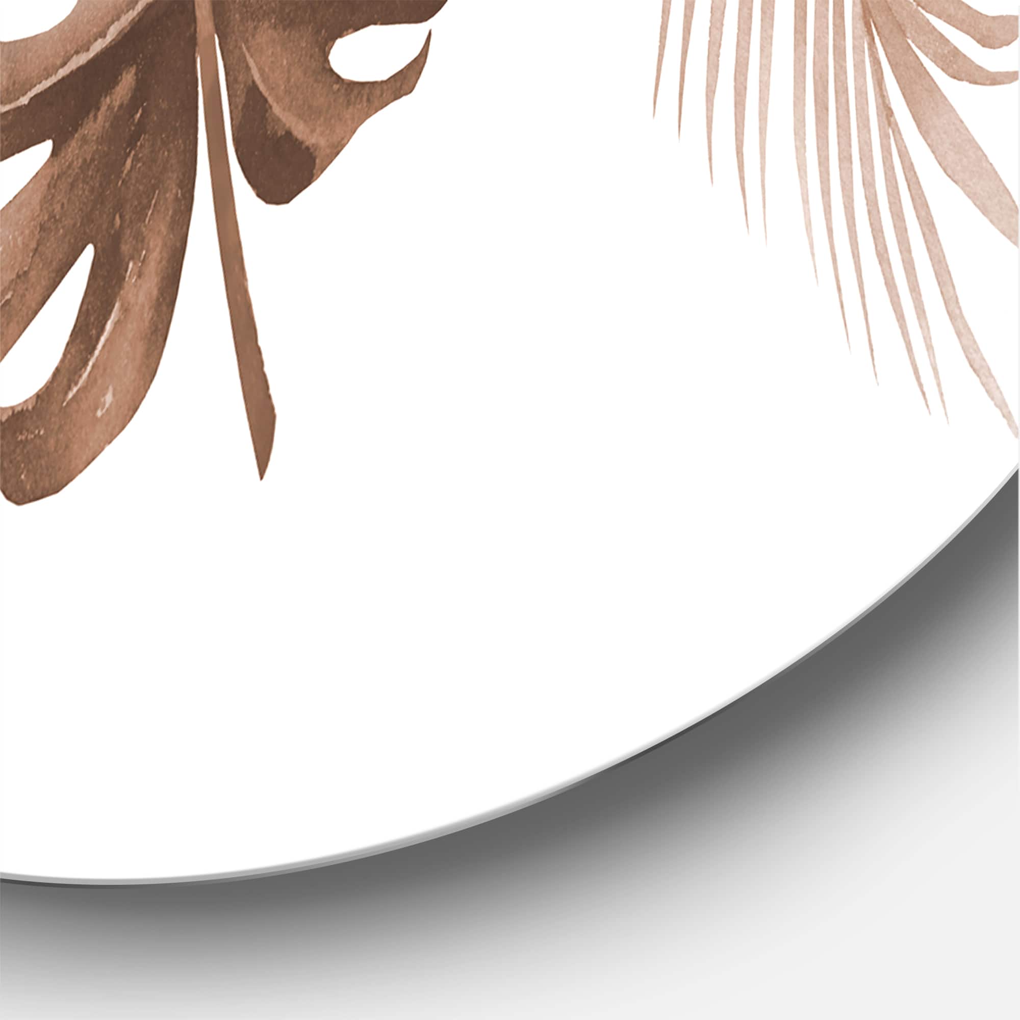 Designart - Tropical Monstera and Palm Leaf In Terracotta