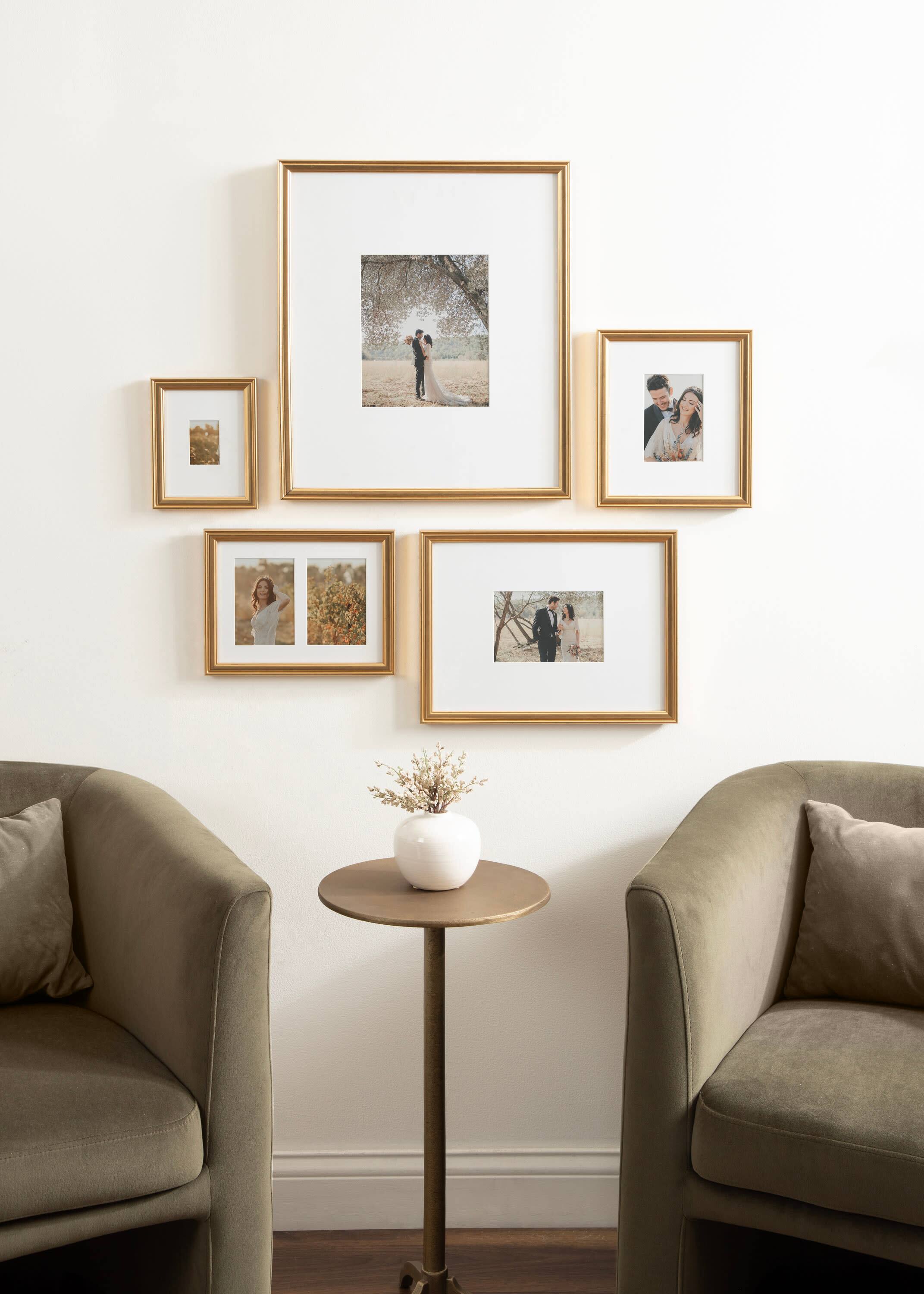 Kate and Laurel Adlynn Gold Wall Picture Photo Frame Set