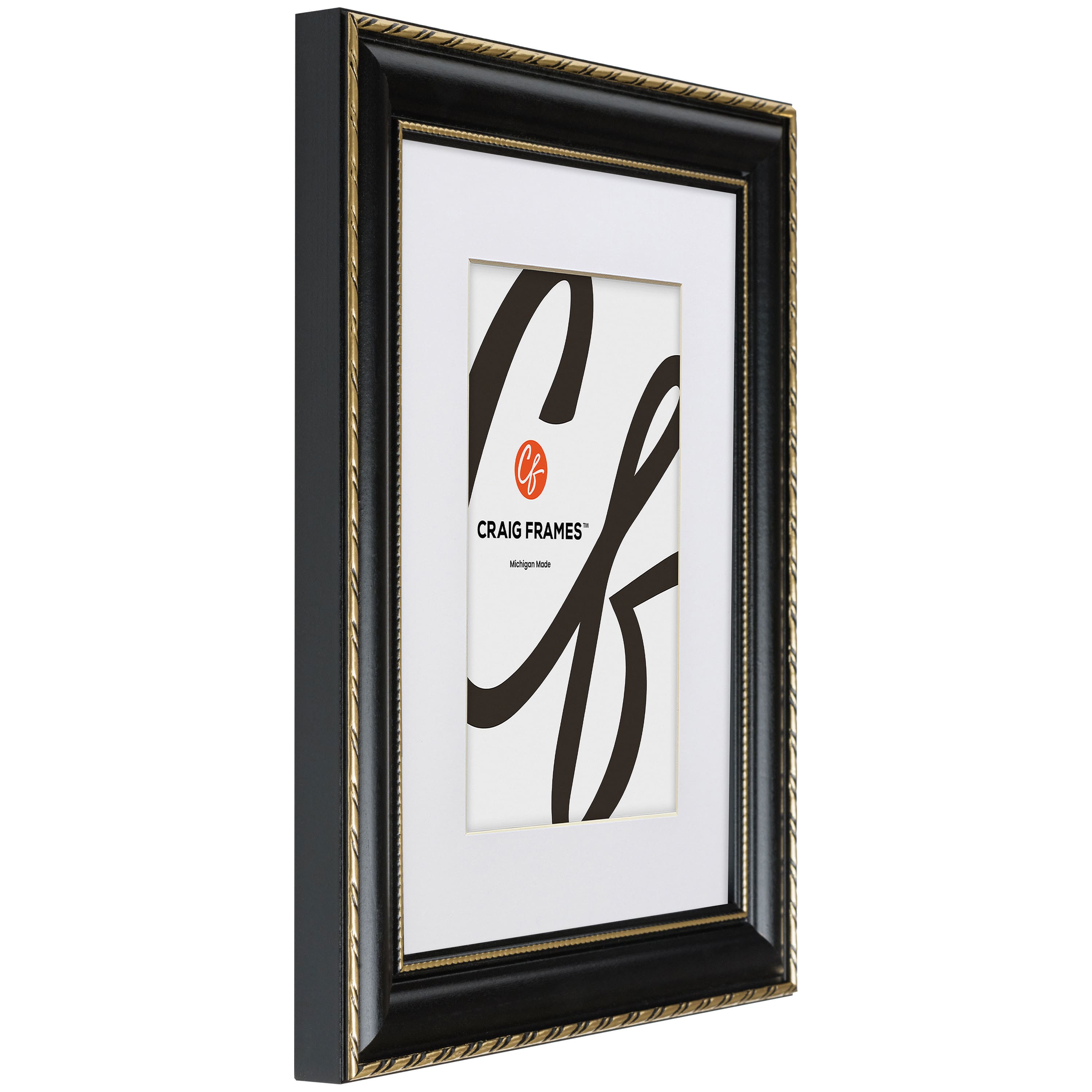 4 Pack Craig Frames Victoria Black & Gold Picture Frame with Mat