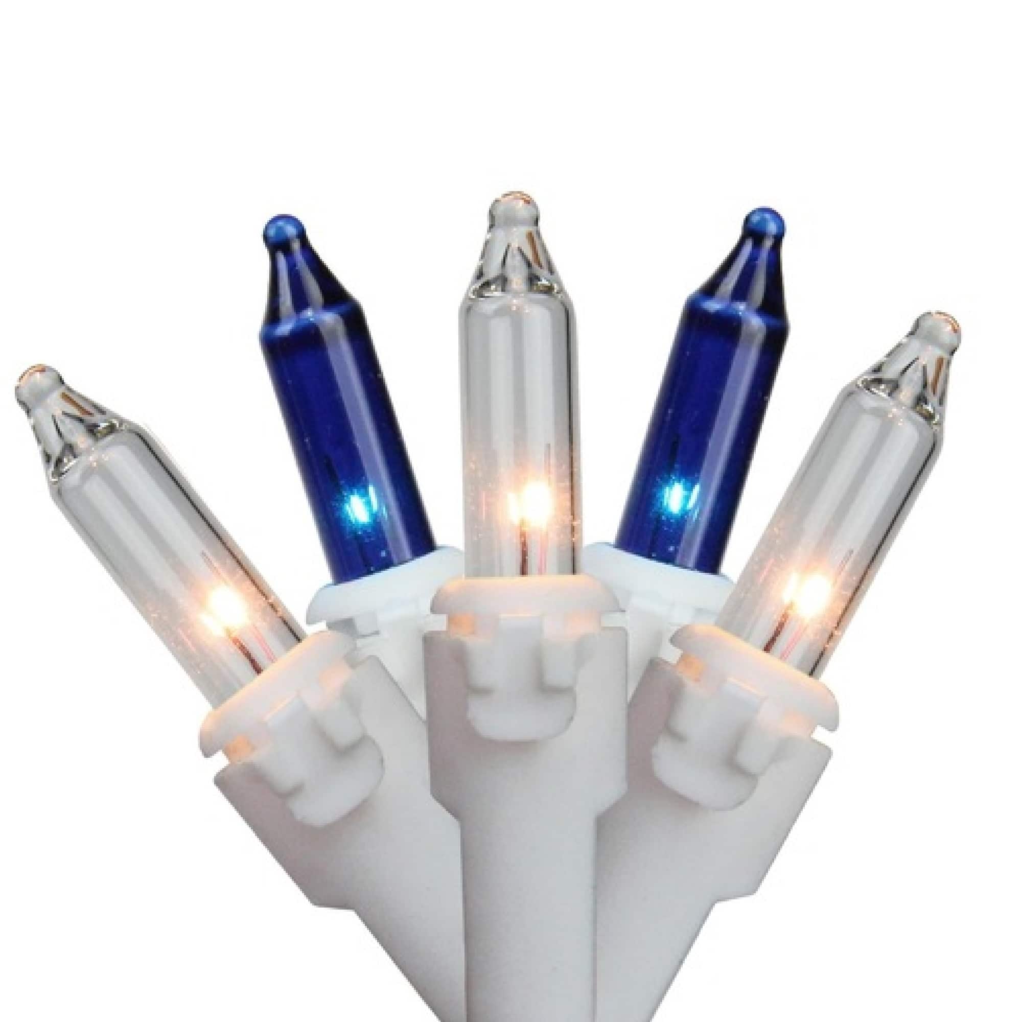150ct. Blue & Clear Mini Icicle Christmas String Lights Set