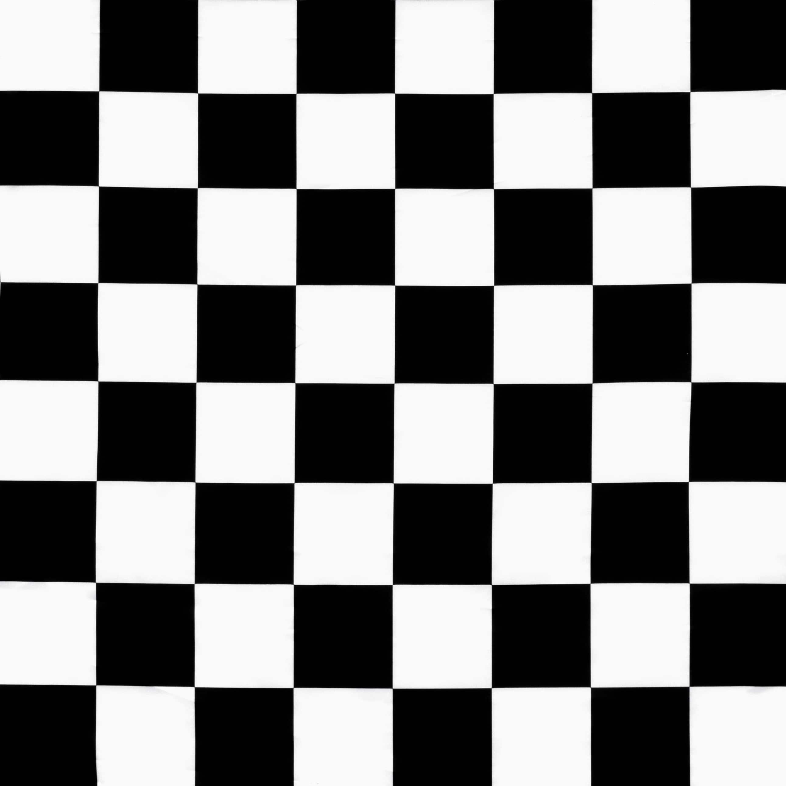 White/Black Medium Checker Matte Satin