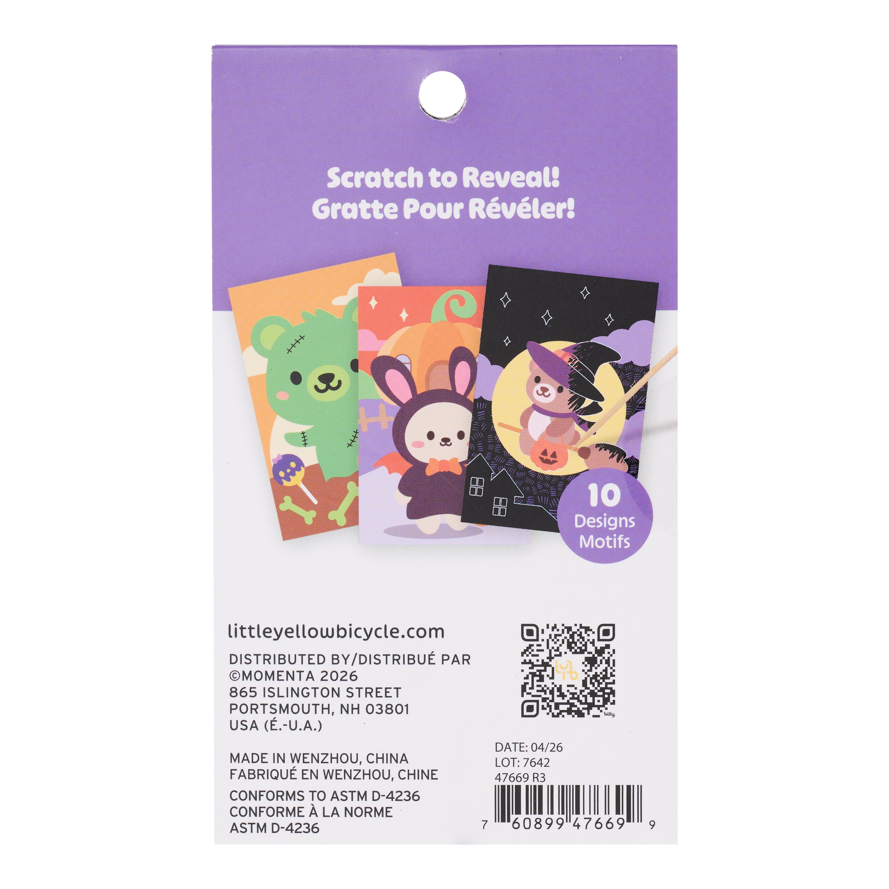 Halloween Mini Bear Witch Scratch Art Pad by Little Yellow Bicycle®