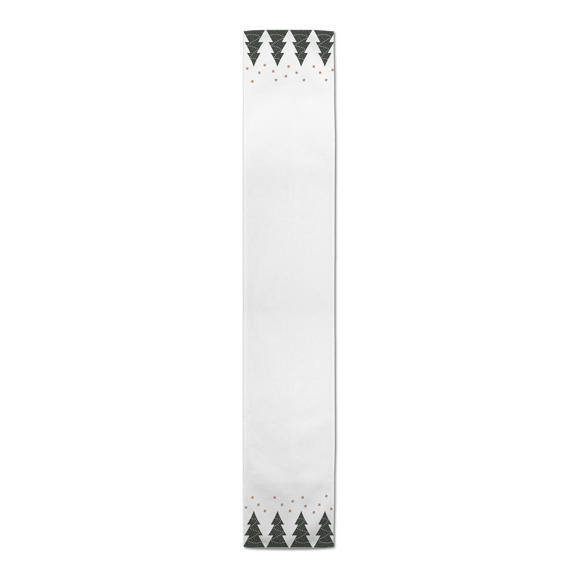 72" Christmas Tree Snow Twill Table Runner