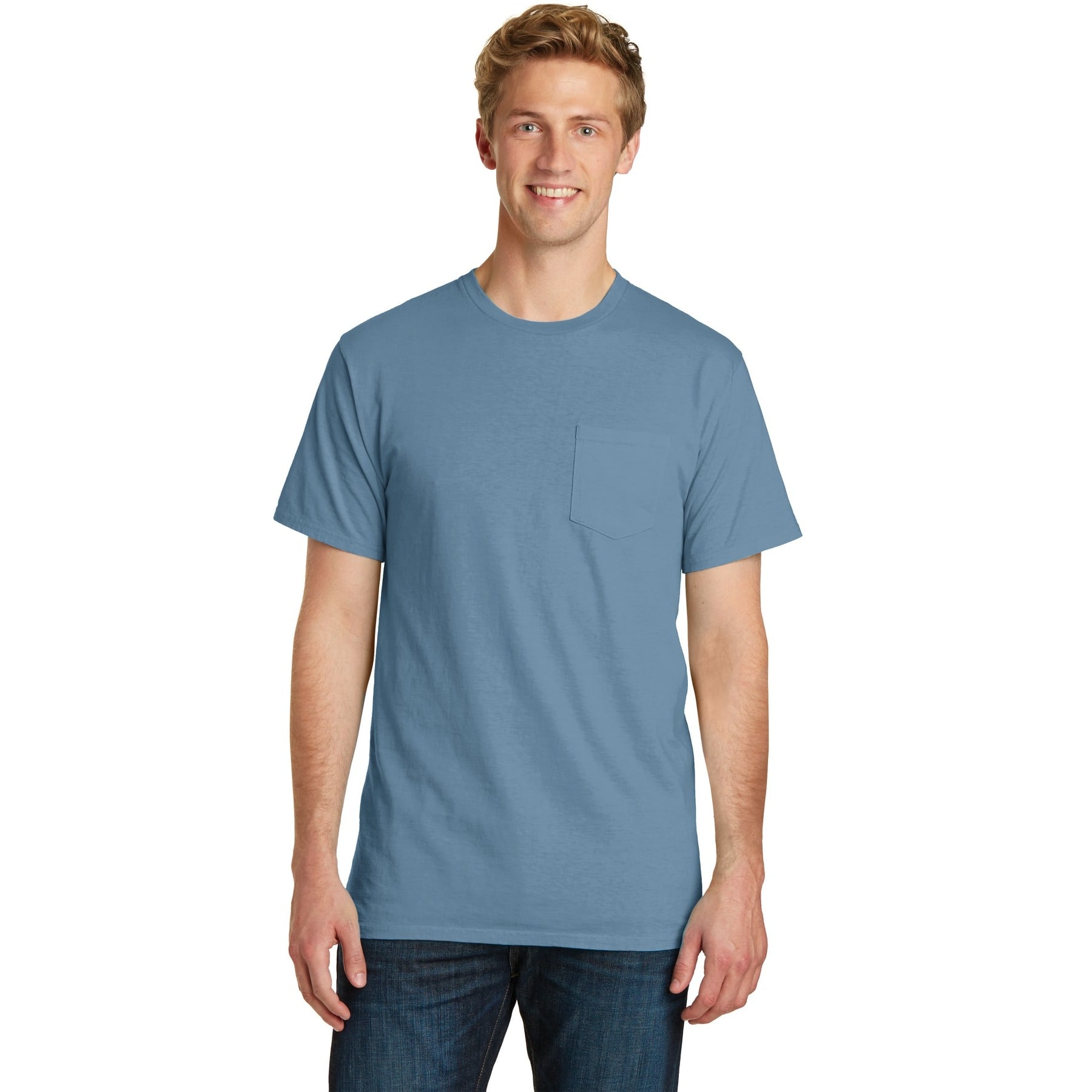 Port & Company® Beach Wash® Garment-Dyed Adult Pocket T-Shirt