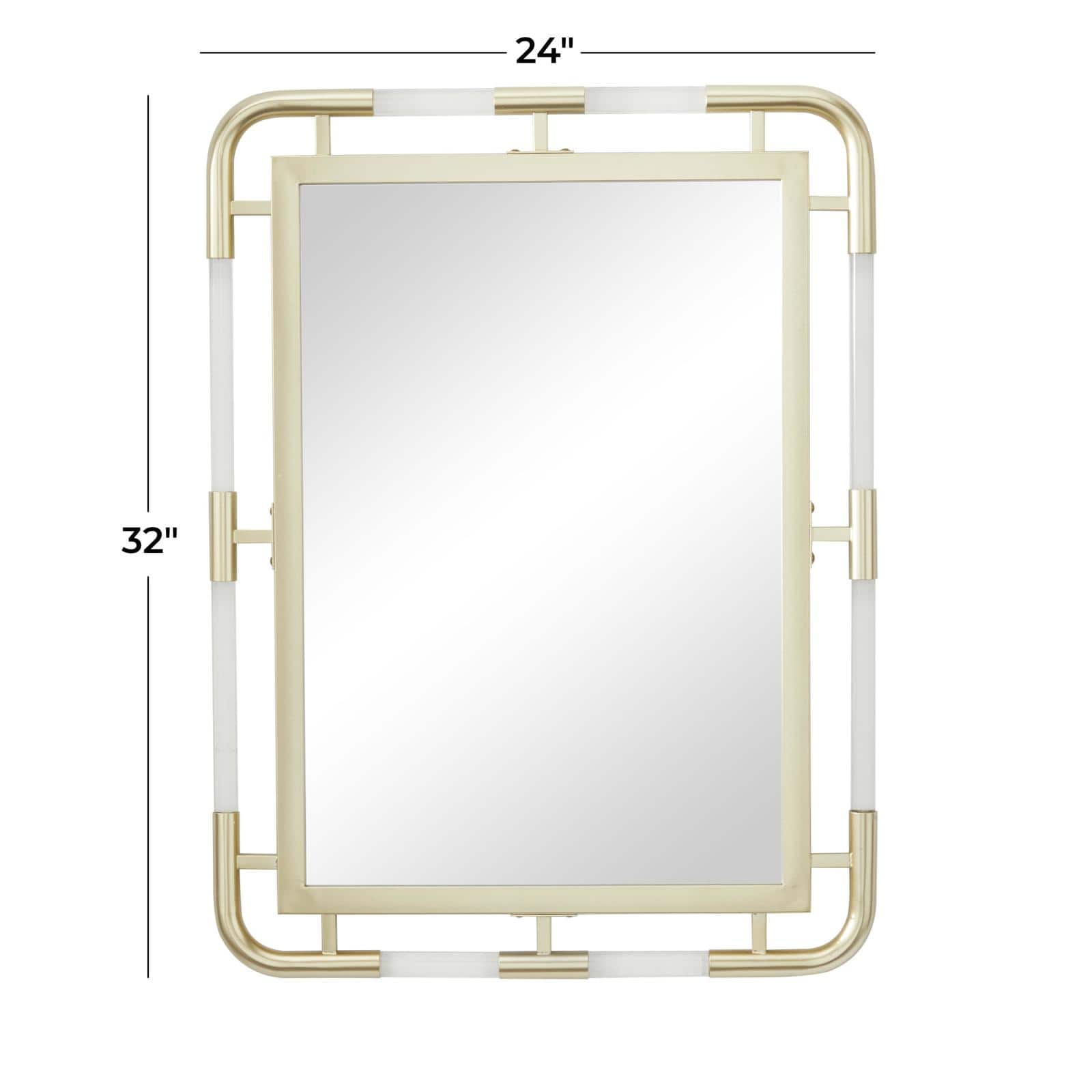 24" x 32" Gold Metal Glam Wall Mirror