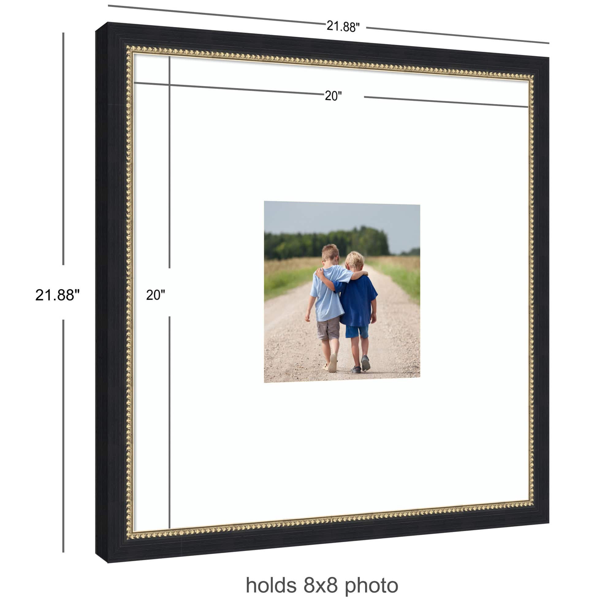 Kate and Laurel Belmont Black Photo Frame with Mat