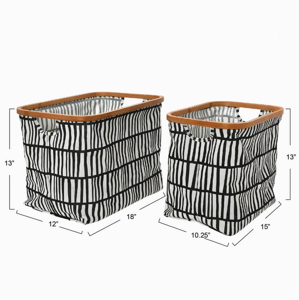 Household Essentials Krush Bamboo Rimmed Basket Set