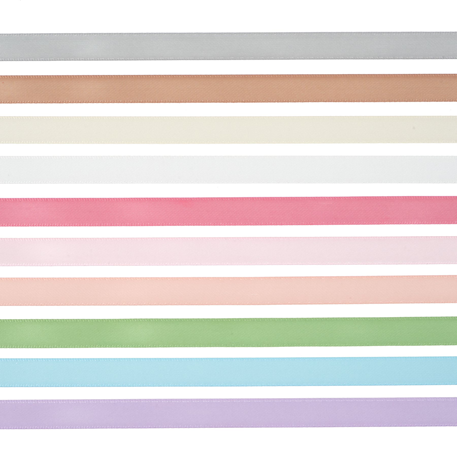 3/8" x 2yd. Pastel Colours Satin Value Pack Ribbon by Celebrate It®