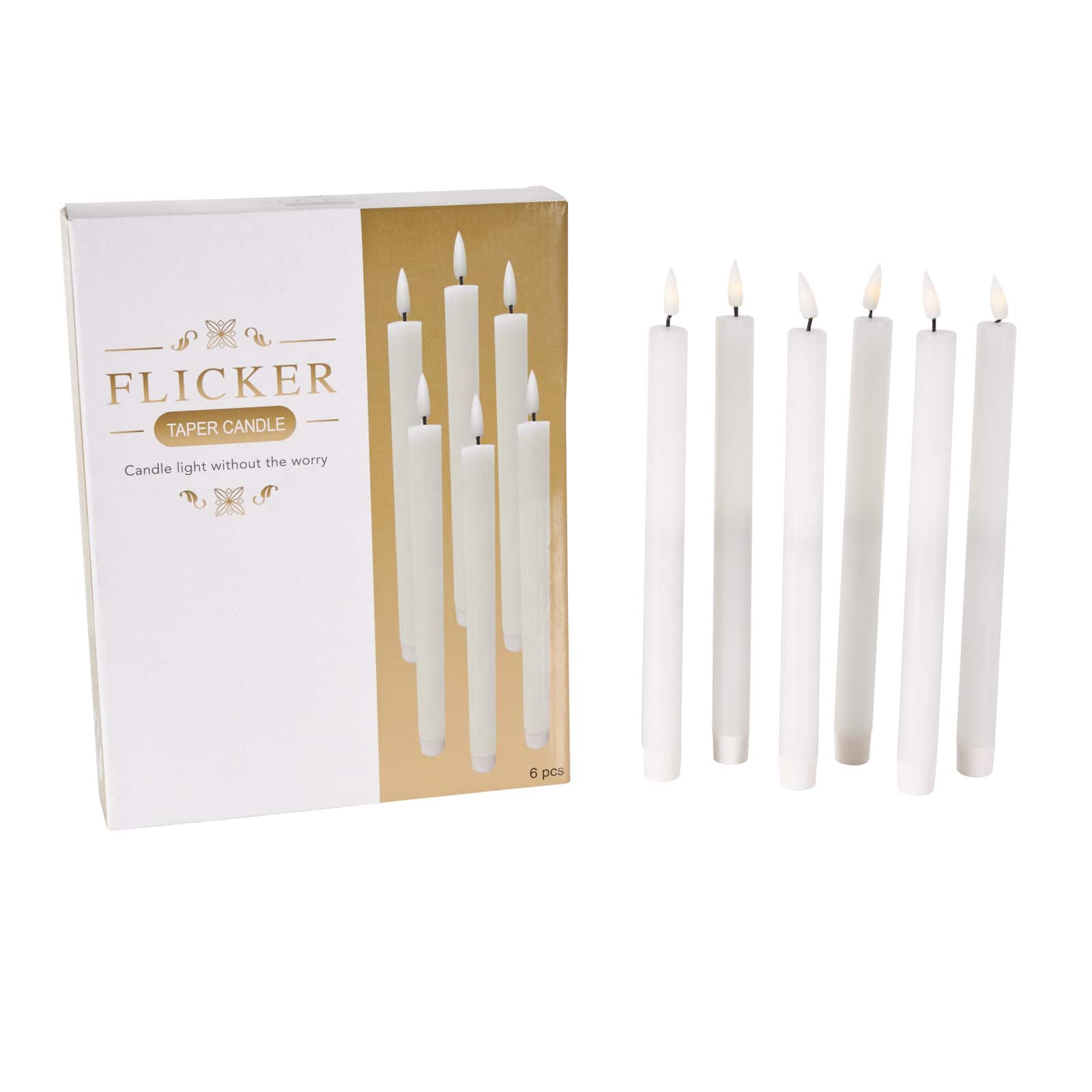 11" Flameless Wax Candles with Remote Control, 6ct.