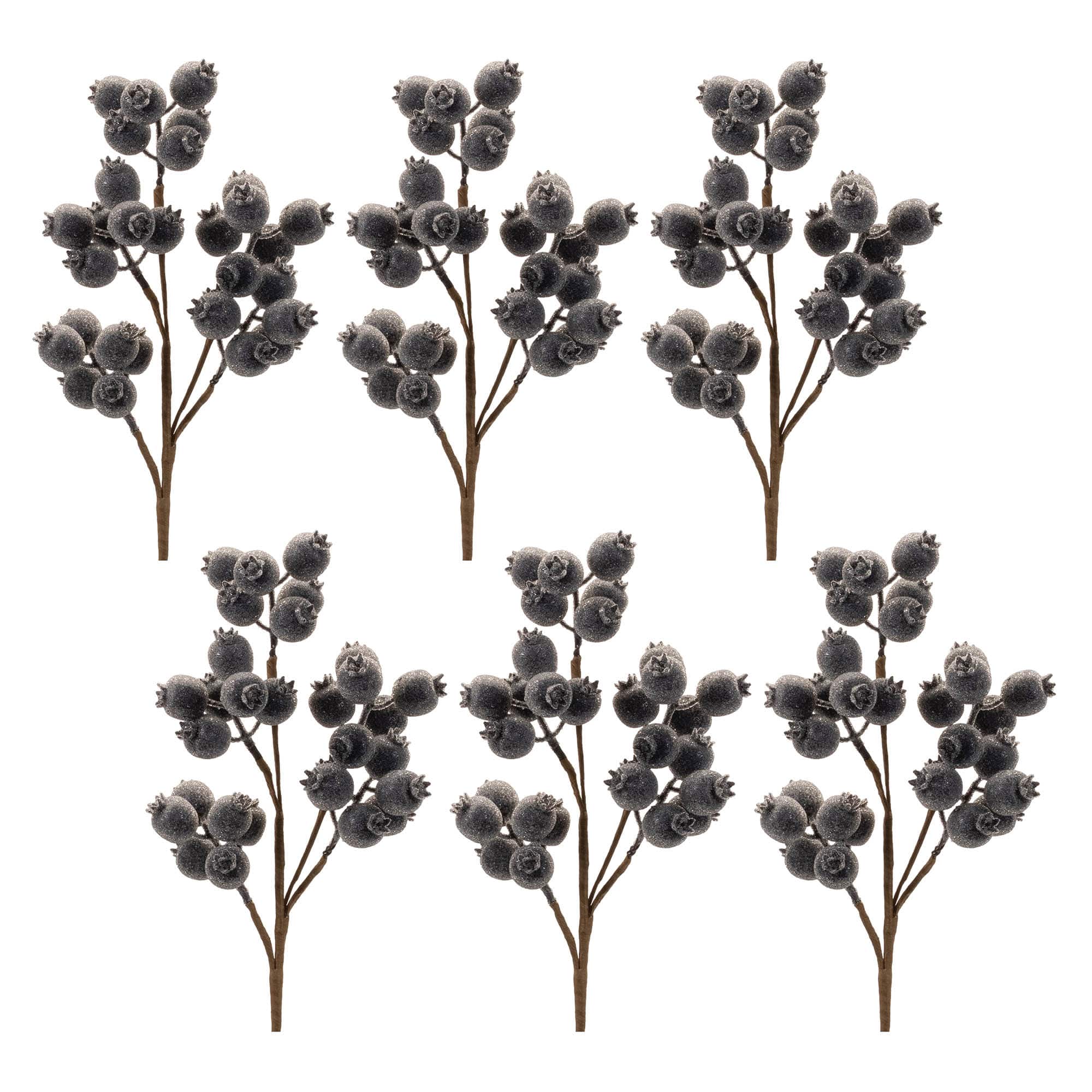 Melrose 20.5" Navy Blue Beaded Berry Sprays, 6ct.