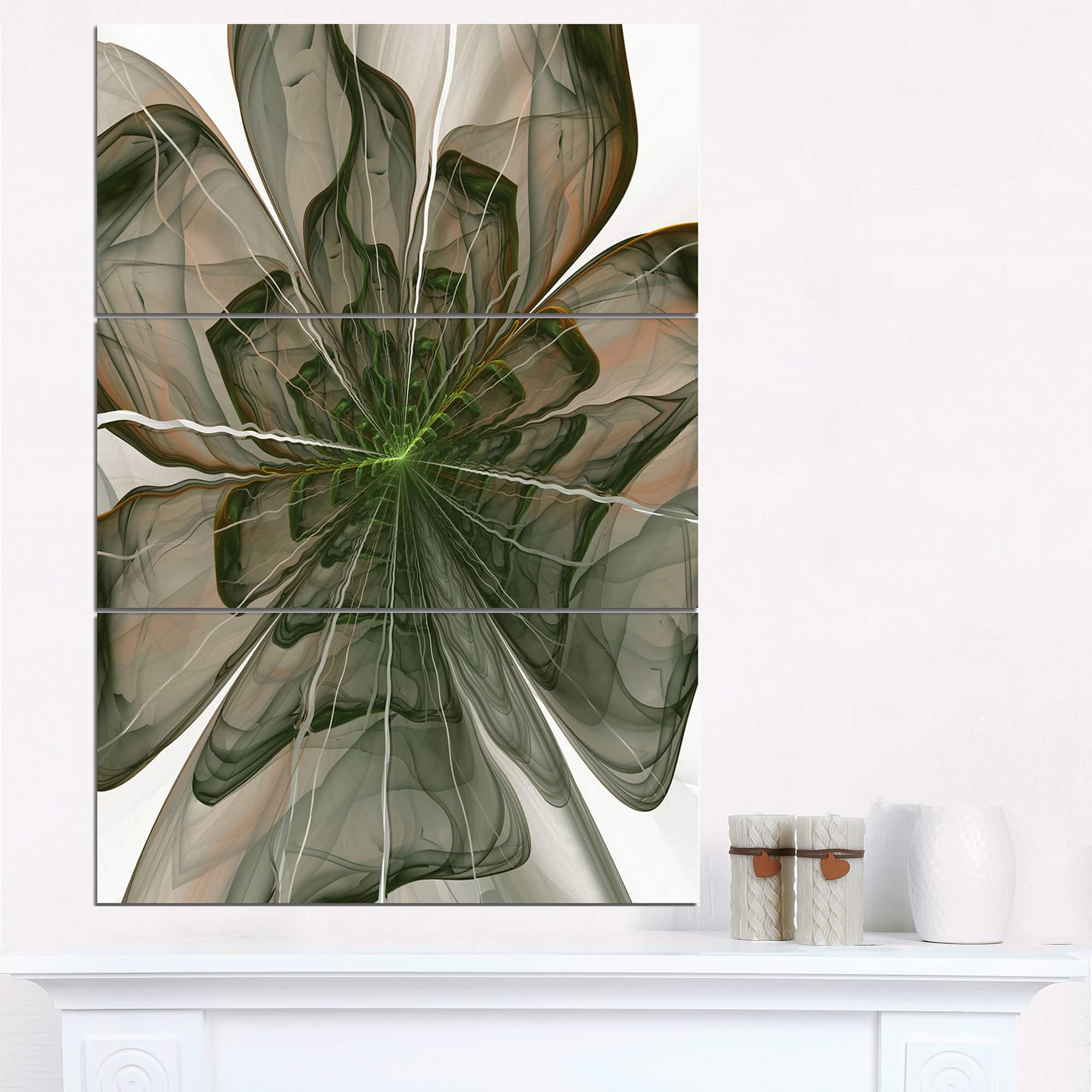 Designart - Symmetrical Green Fractal Flower