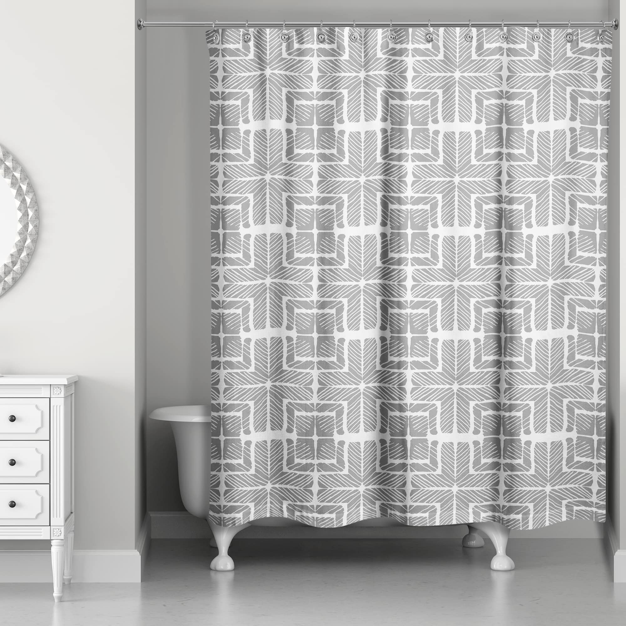 Shibori Squares Shower Curtain