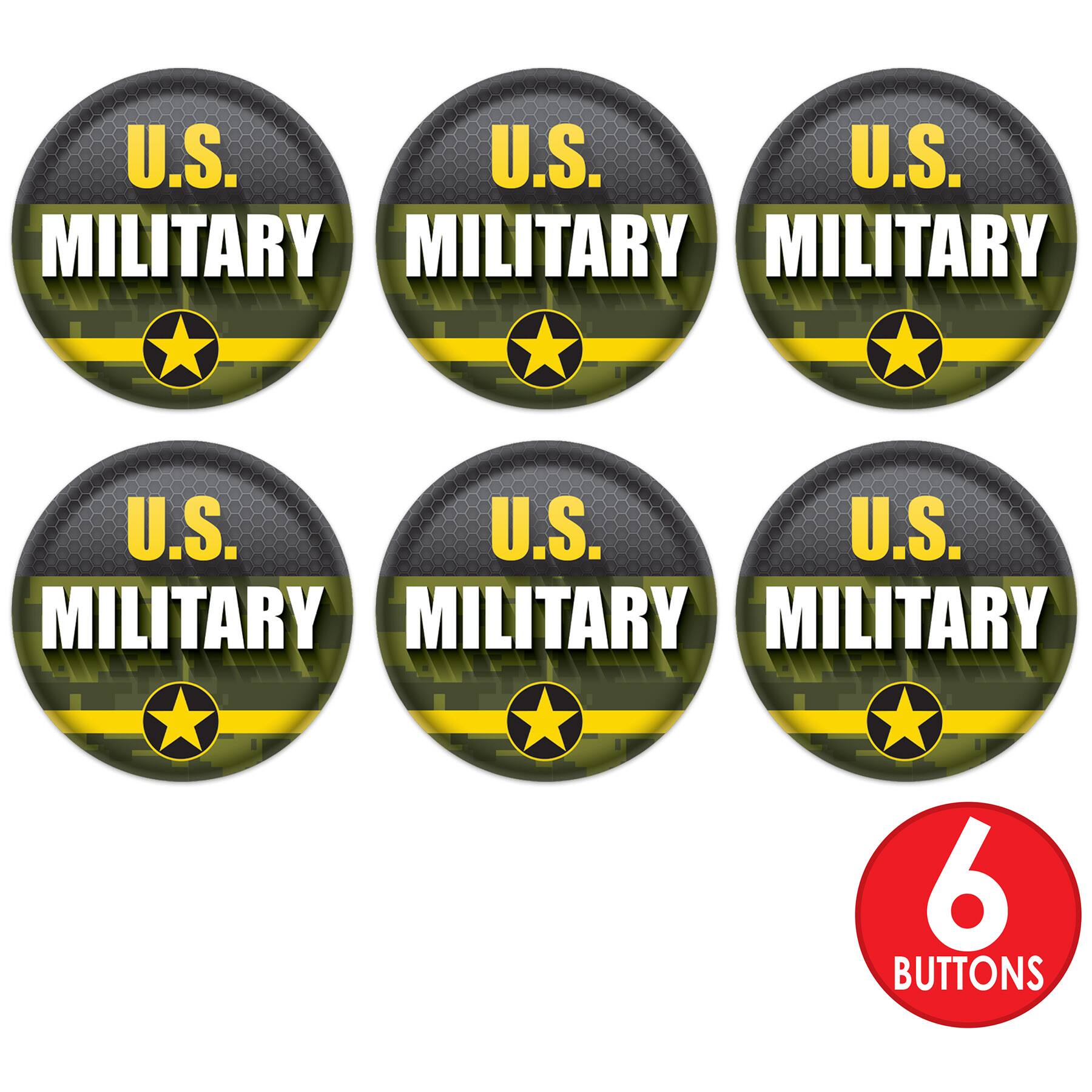 Beistle 2" Camouflage U.S. Military Buttons, 6ct.