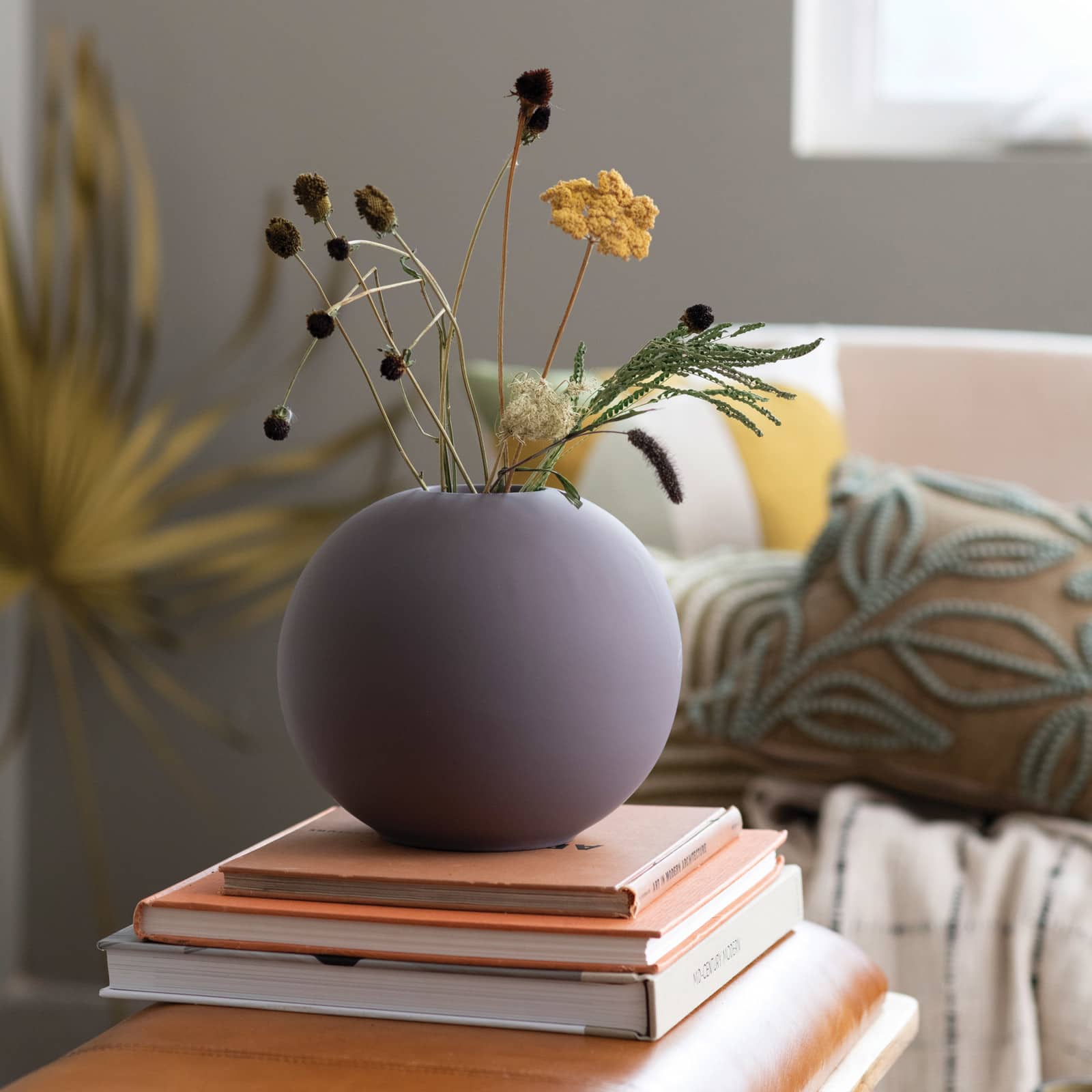 Hello Honey® 8.5" Matte Plum Latex Glaze Stoneware Vase