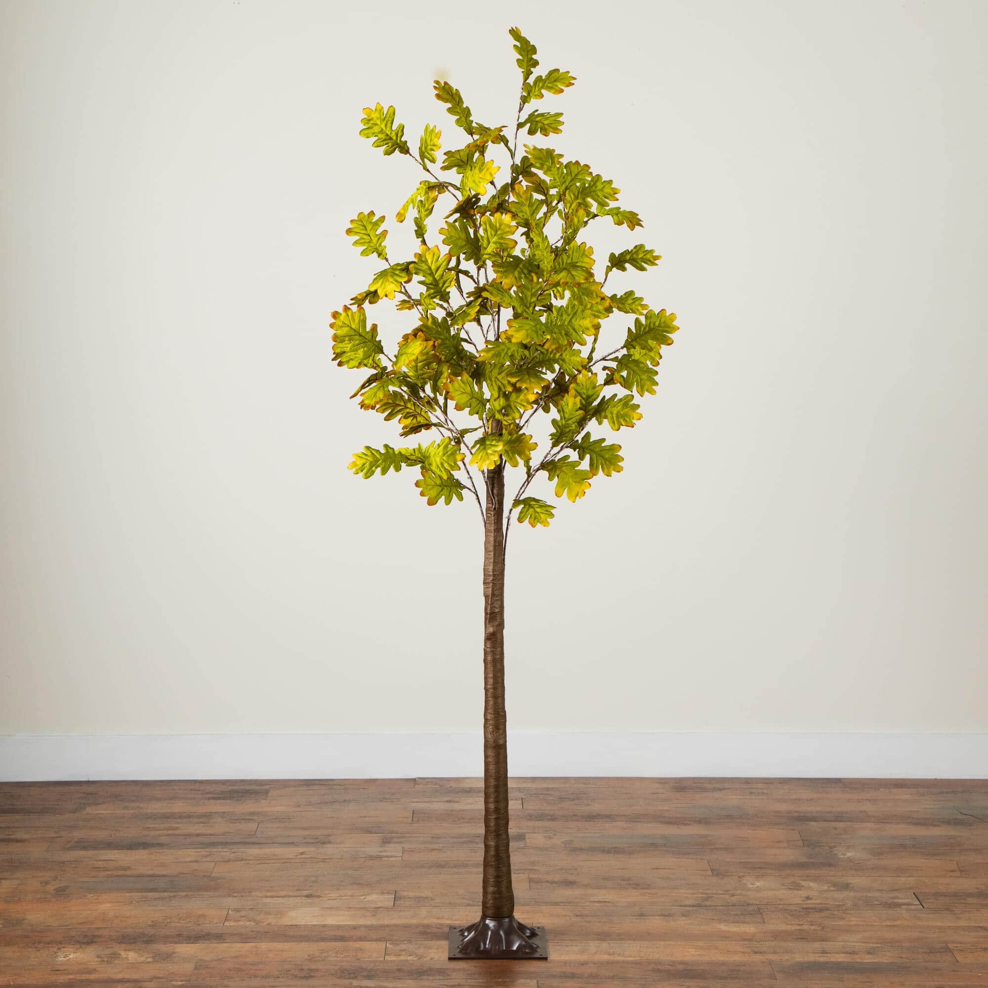 5ft. Pre-Lit Green Autumn Oak Artificial Fall Tree with 200 Warm White LED Lights