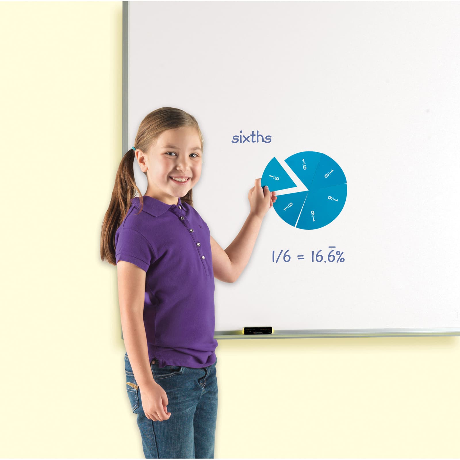 Learning Resources® Double-sided Magnetic Fraction Circles