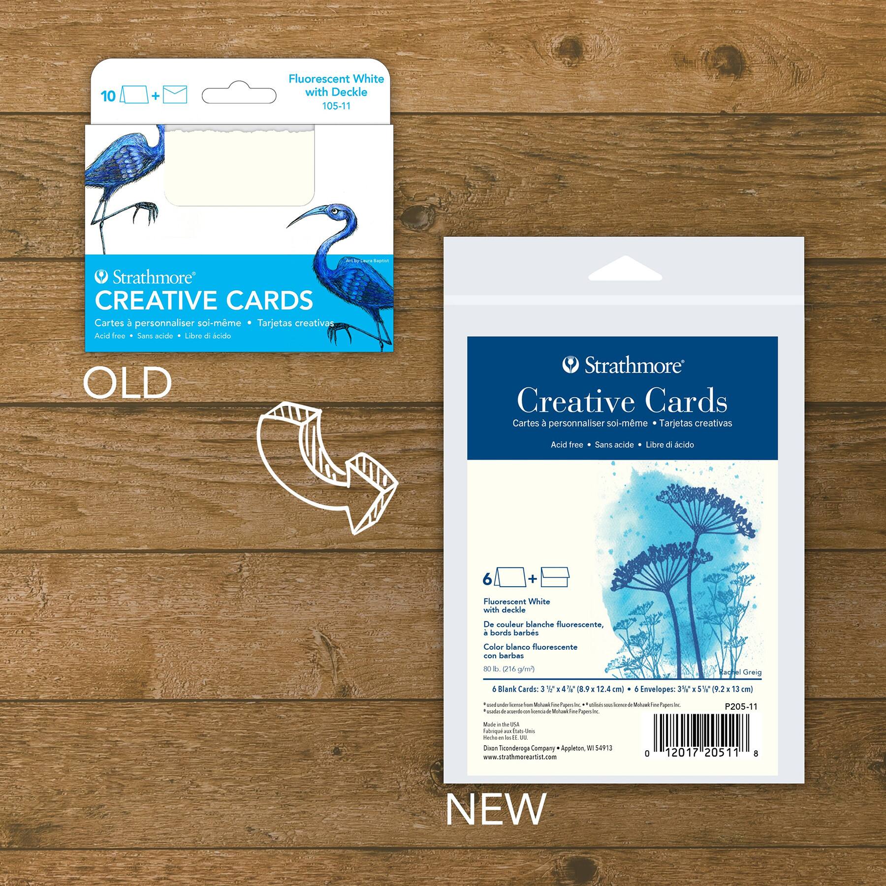 Strathmore® Fluorescent White Creative Cards & Envelopes with Deckle Edge