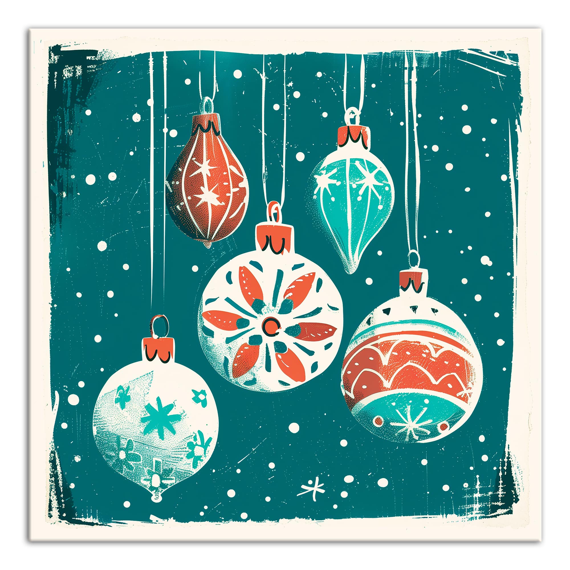 Vintage Ornaments 20" x 20" Canvas Wall Art