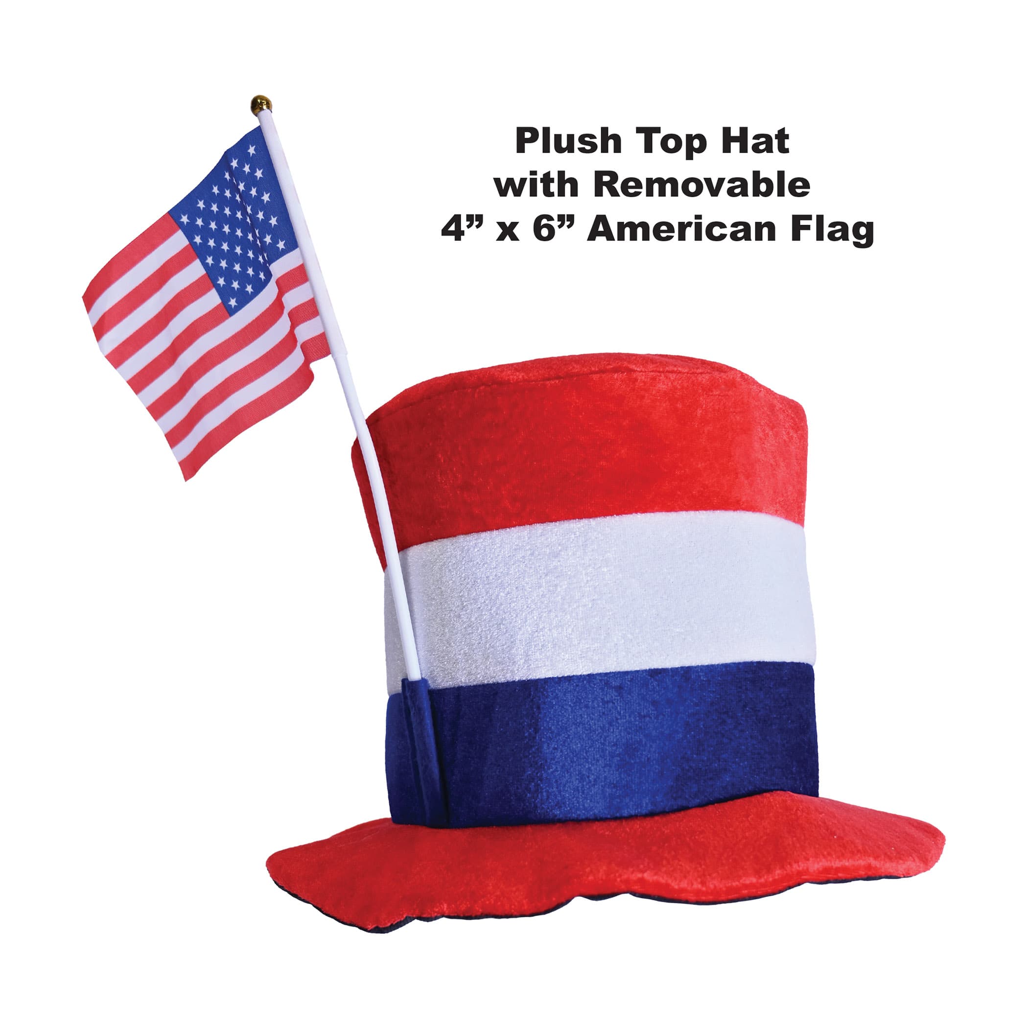 Beistle Patriotic Top Plush Hat with American Flag