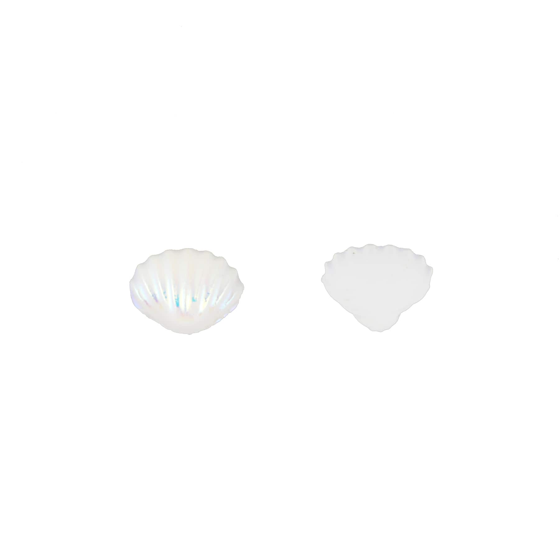 6mm White AB Plastic Flatback Shells, 300ct. by Bead Landing™
