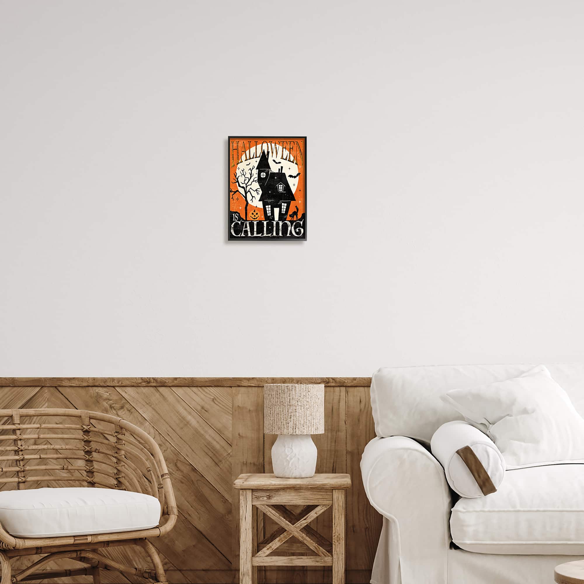 Stupell Industries Halloween Is Calling Haunted House Framed Giclee Art