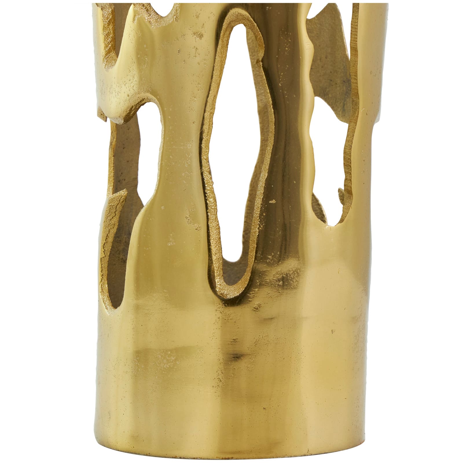 31" Gold Aluminum Drip Vase with Melting Designed Body